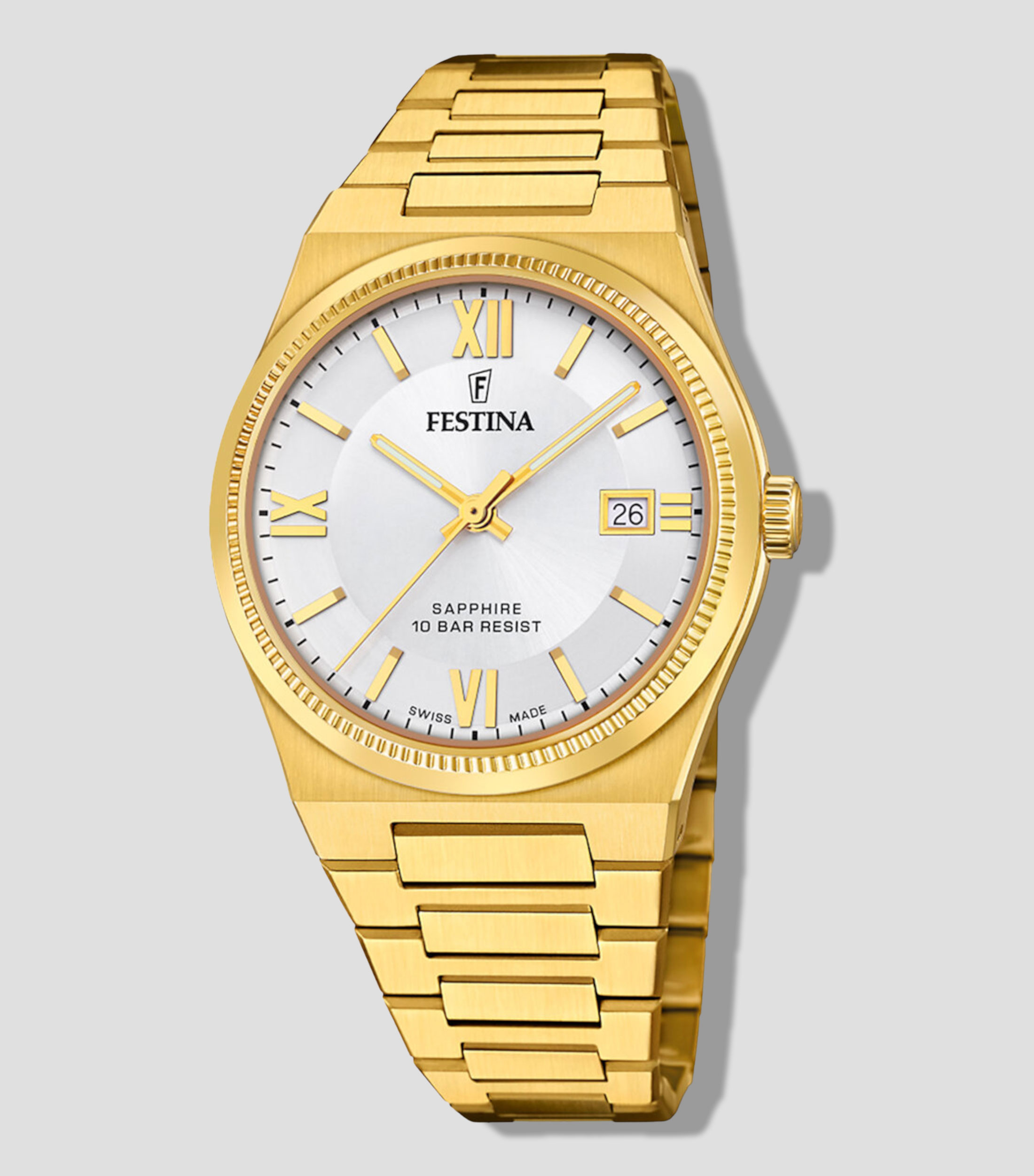 Reloj para Hombre My Swiss Time De Vestir Blanco, Dorado