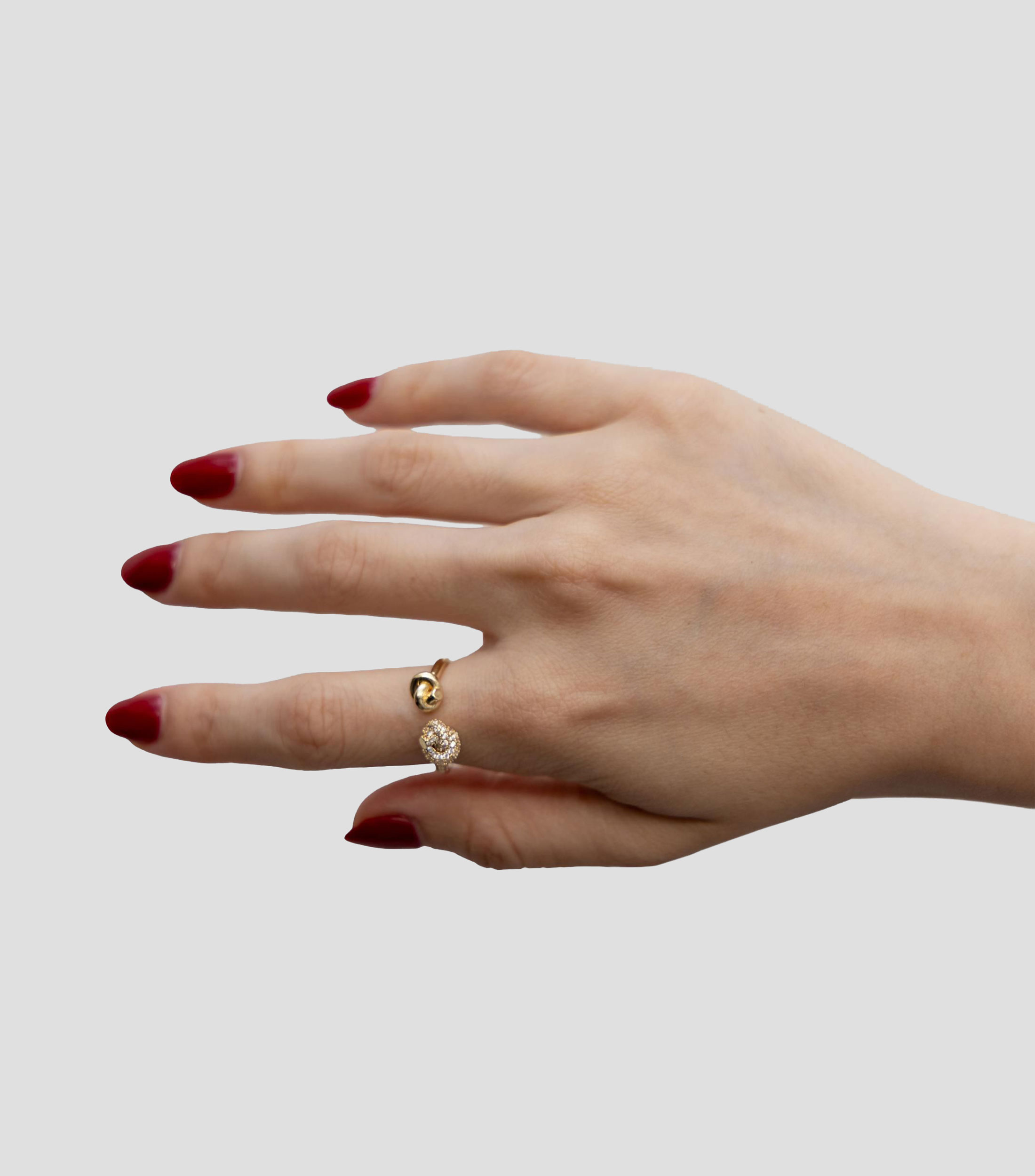 Anillo ajustable Nudos con circonia Mujer