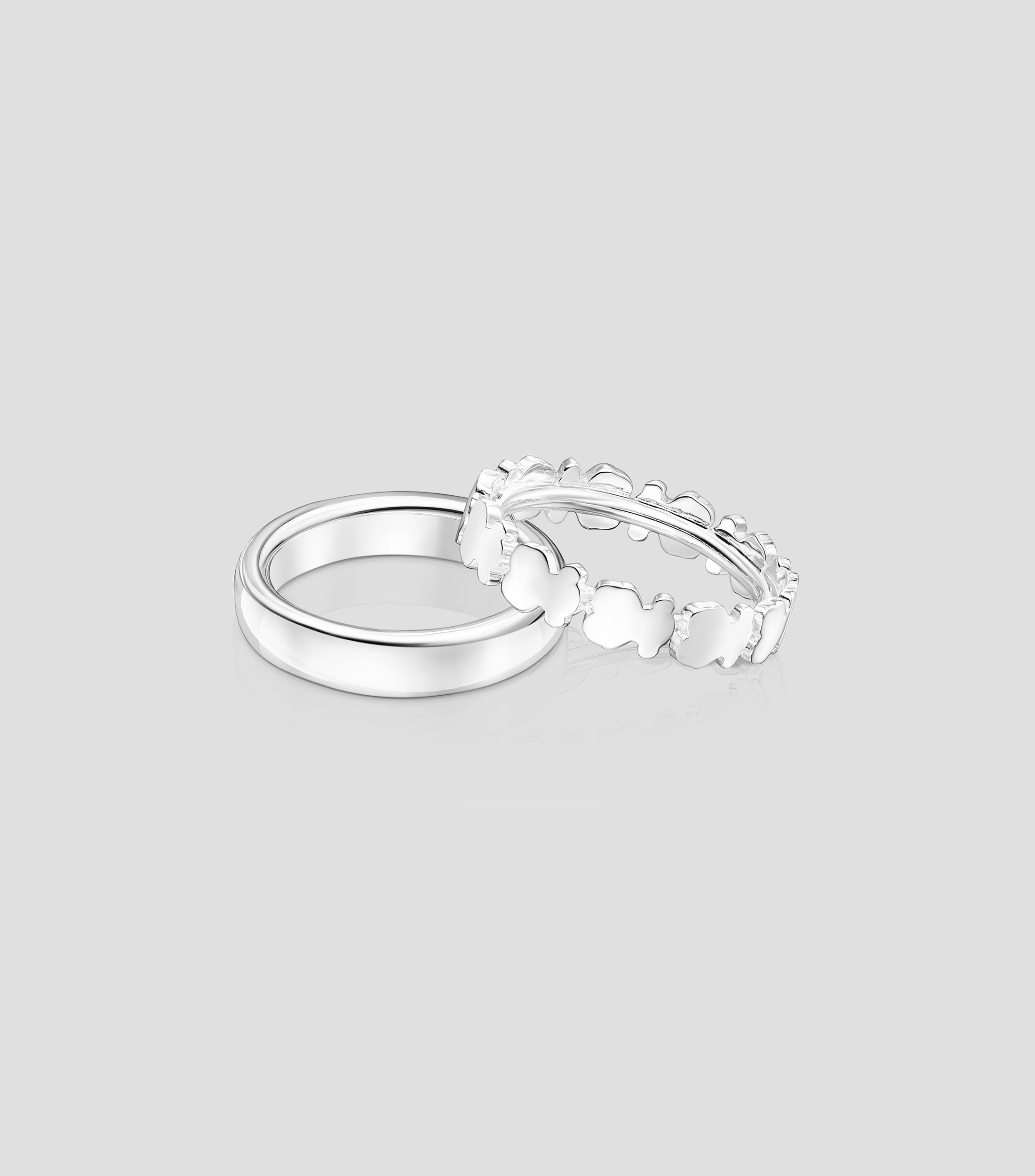 Set 2 anillos en plata Mujer