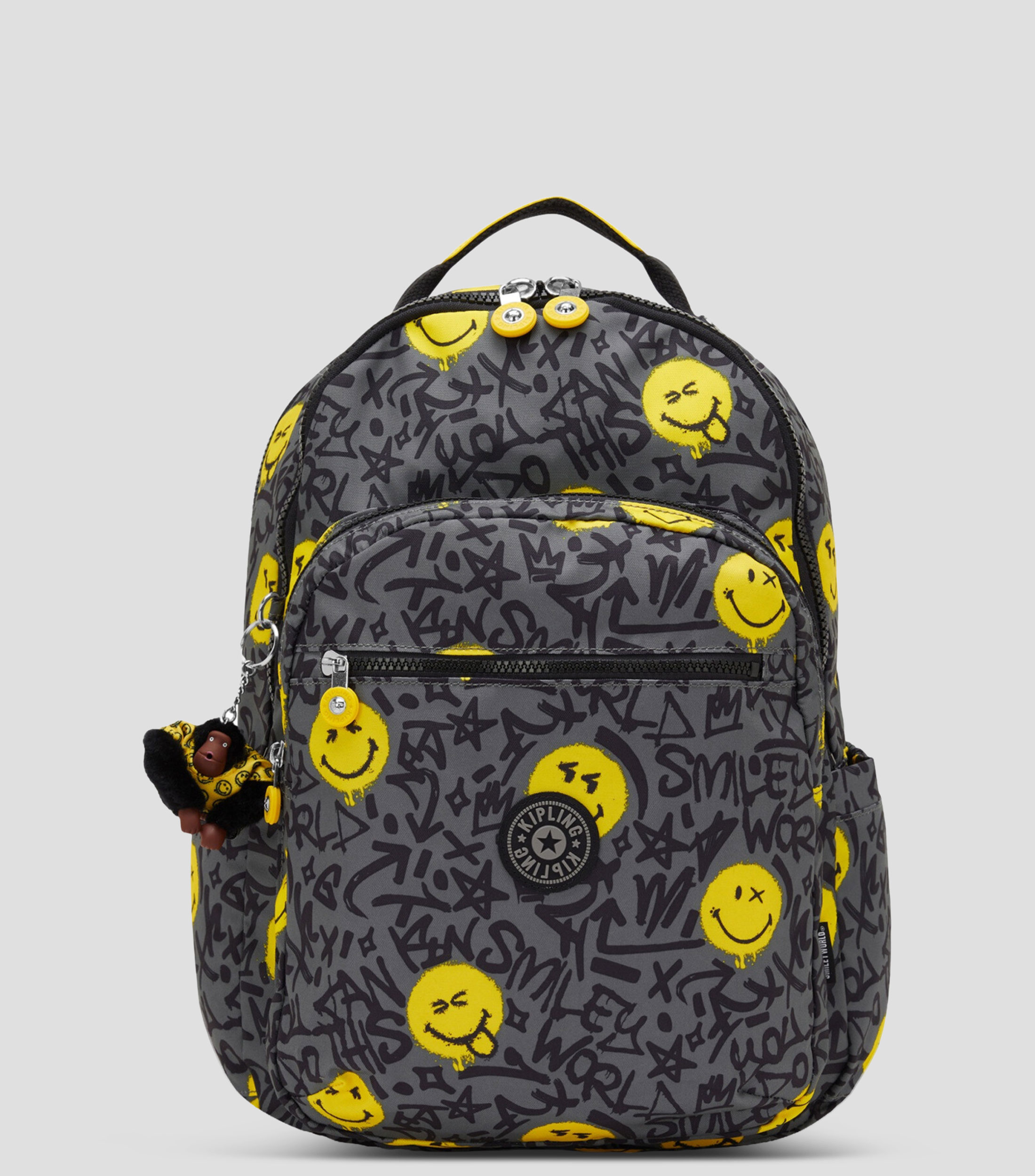 Mochila escolar Seoul Lap Happy Grey Niño