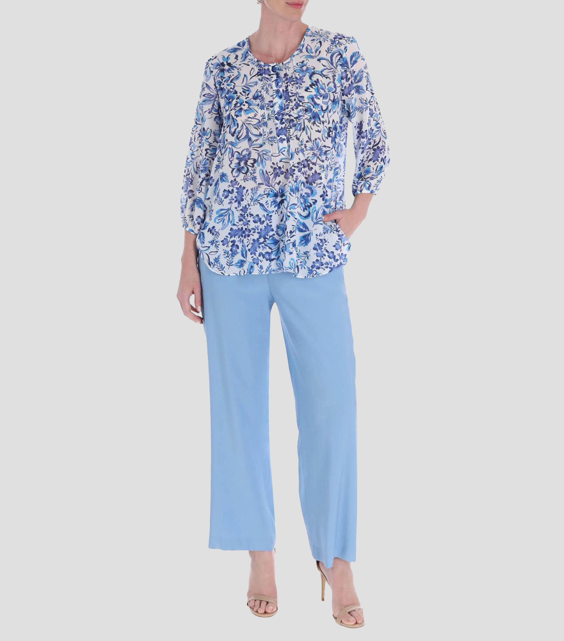 Blusa estampada manga 3/4 Petite Mujer