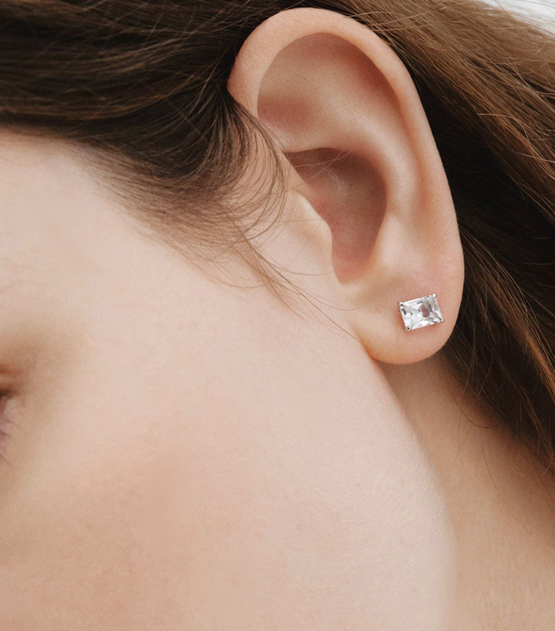 Pendientes botón en Plata .925 con cuarzos Mujer