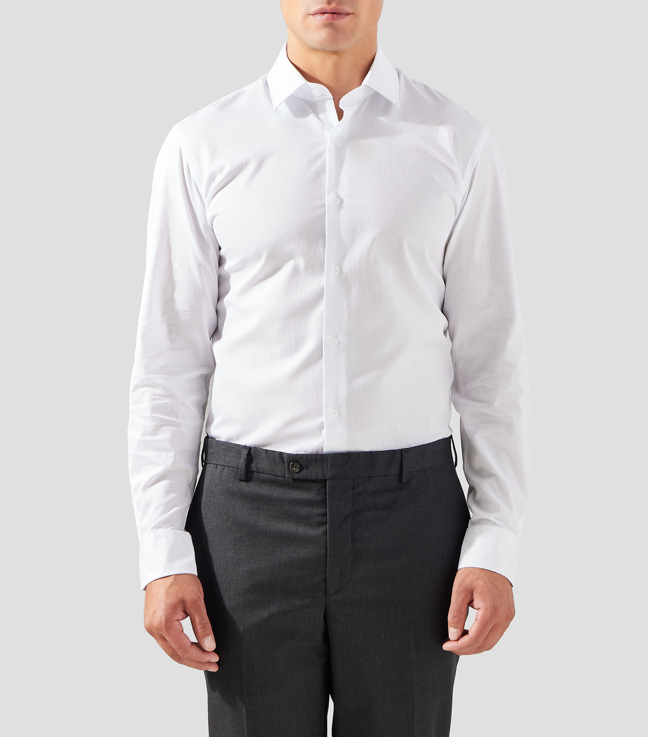 Camisa de vestir lisa manga larga Hombre