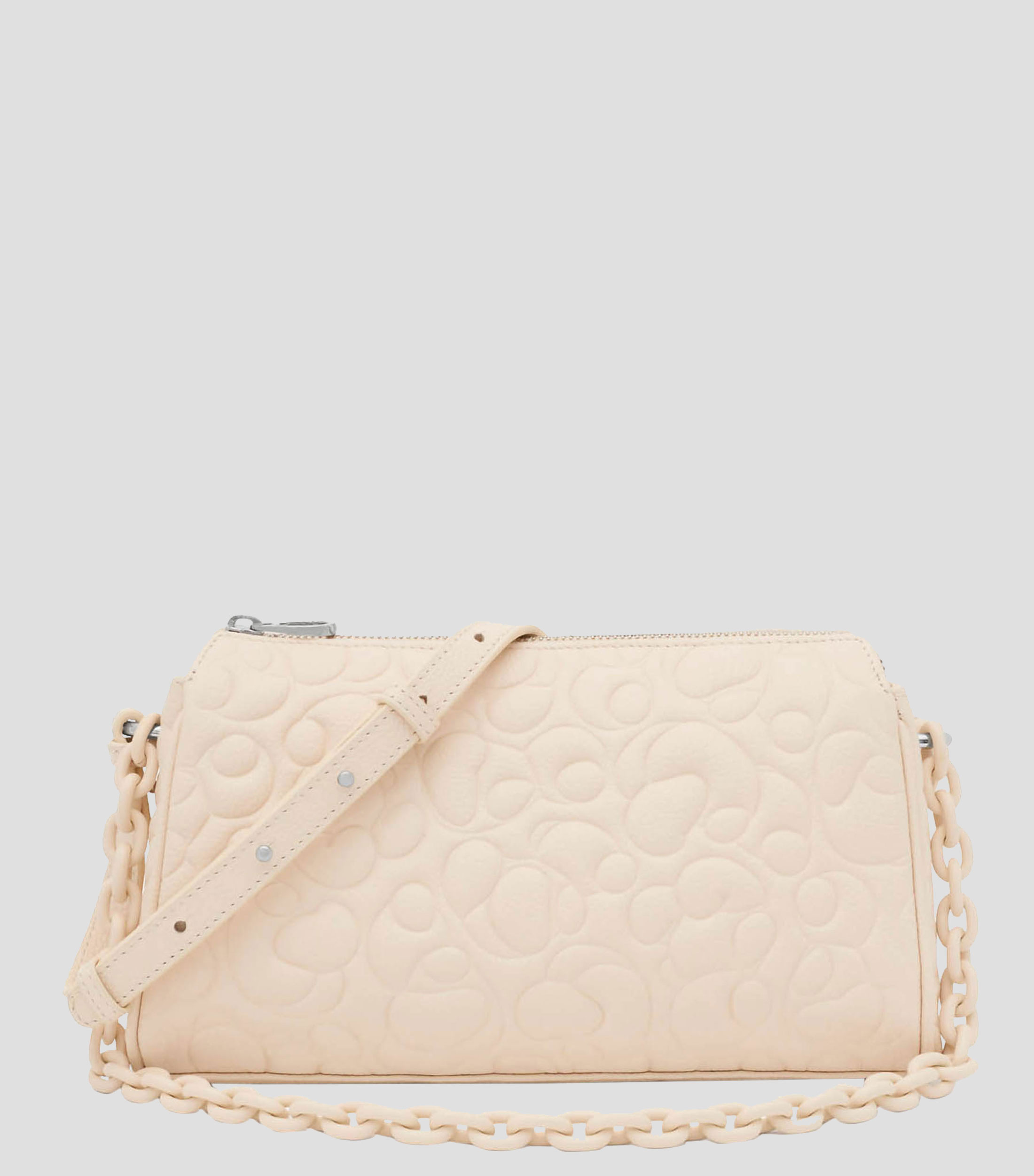 Bolsa Crossbody en piel Greta con capitonado de osos Mujer