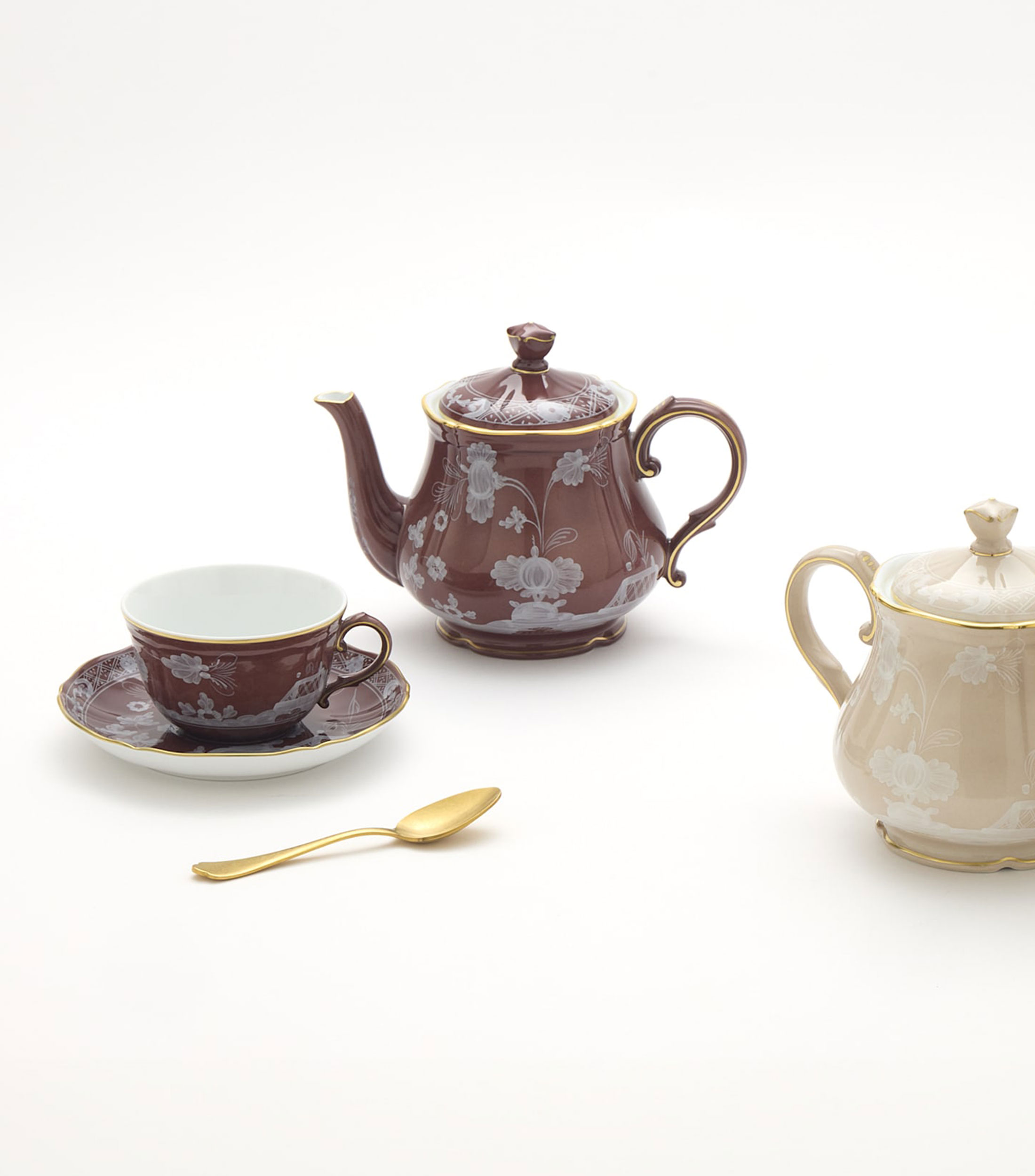 Plato para taza de té Oriente Italiano con flores