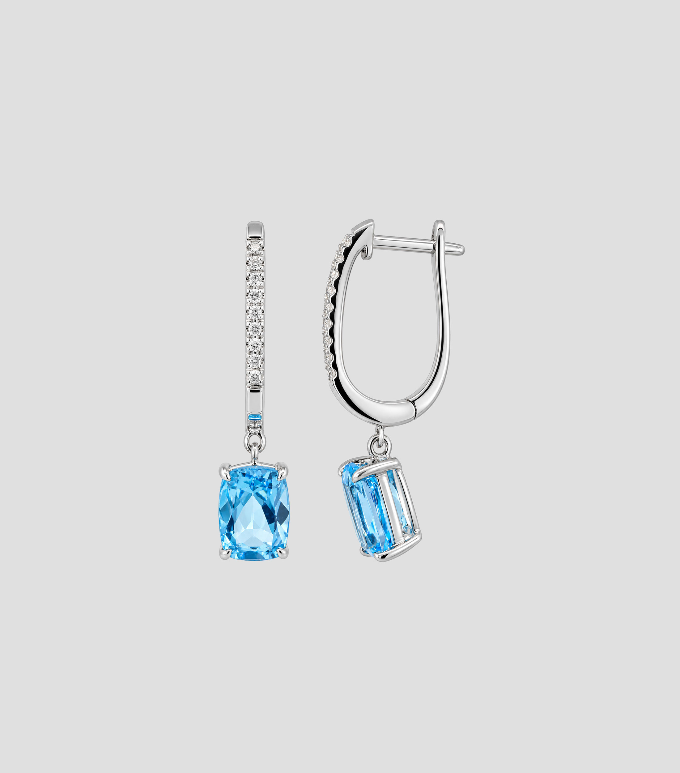 Aretes en Oro blanco de 14 Kilates Mujer
