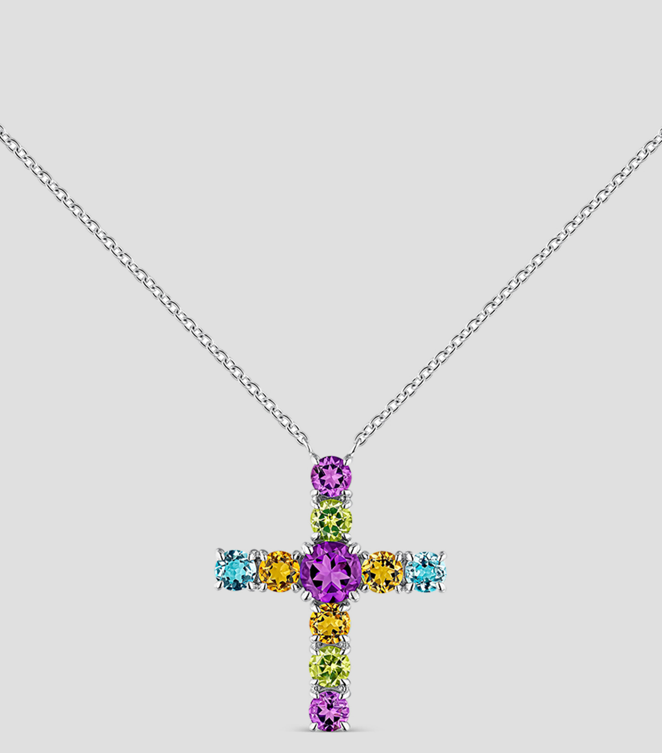 Dije cruz con cadena en plata Pop Art Mujer