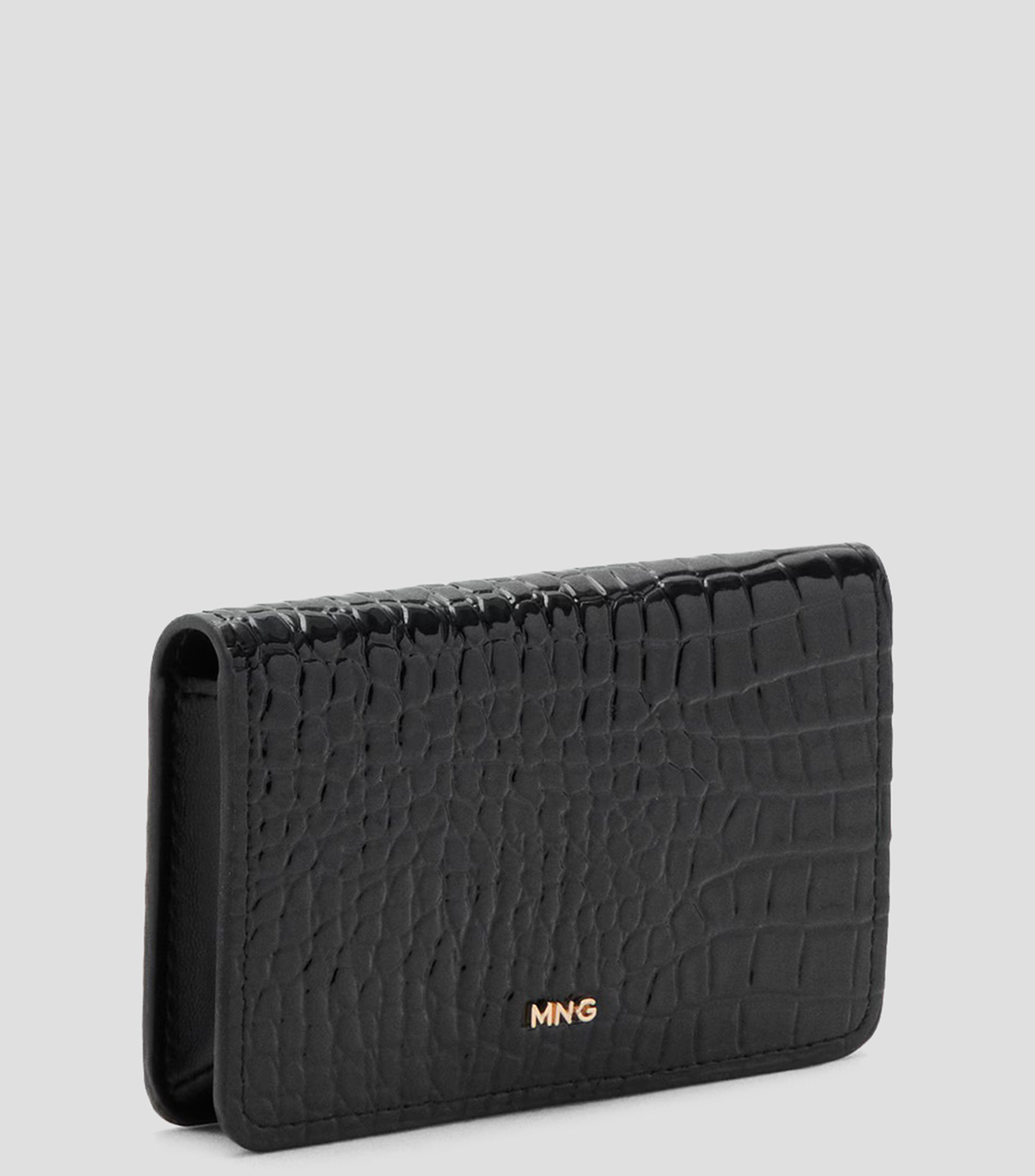 Cartera estampado cocodrilo brillante Mujer