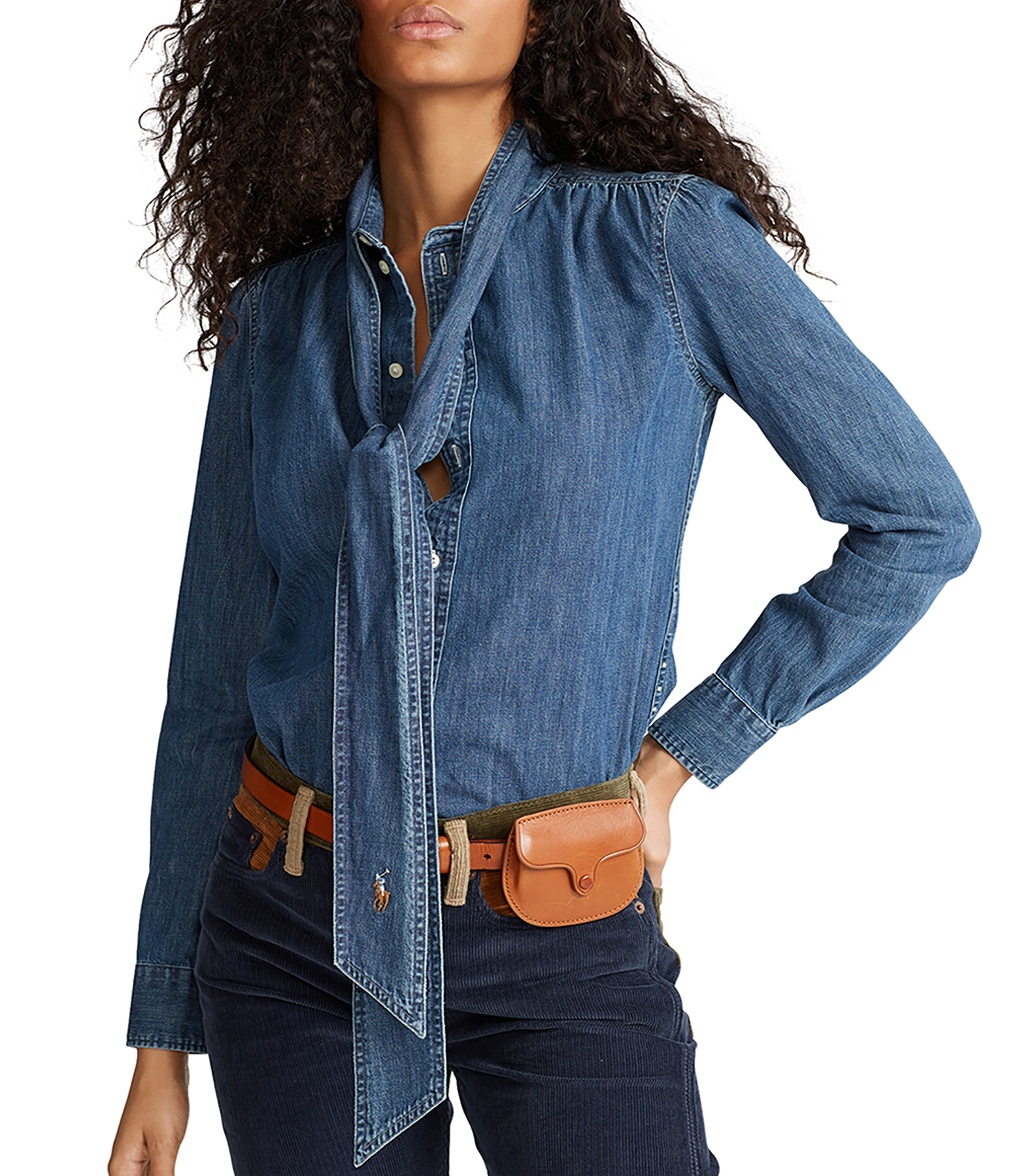 Polo Woman Camisa de mezclilla manga larga Mujer El Palacio de Hierro