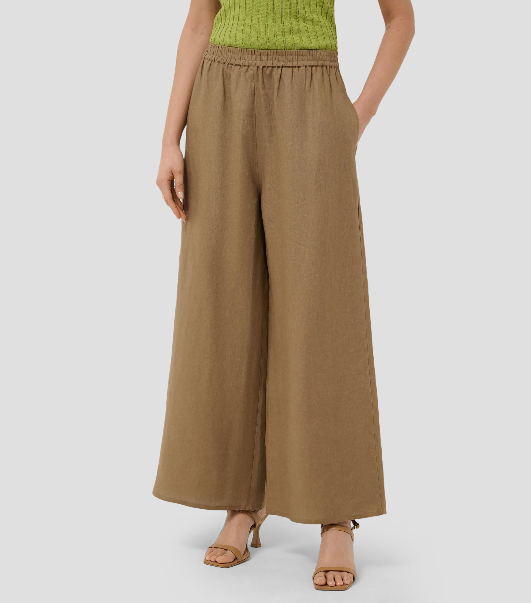 Pantalón palazzo liso Mujer