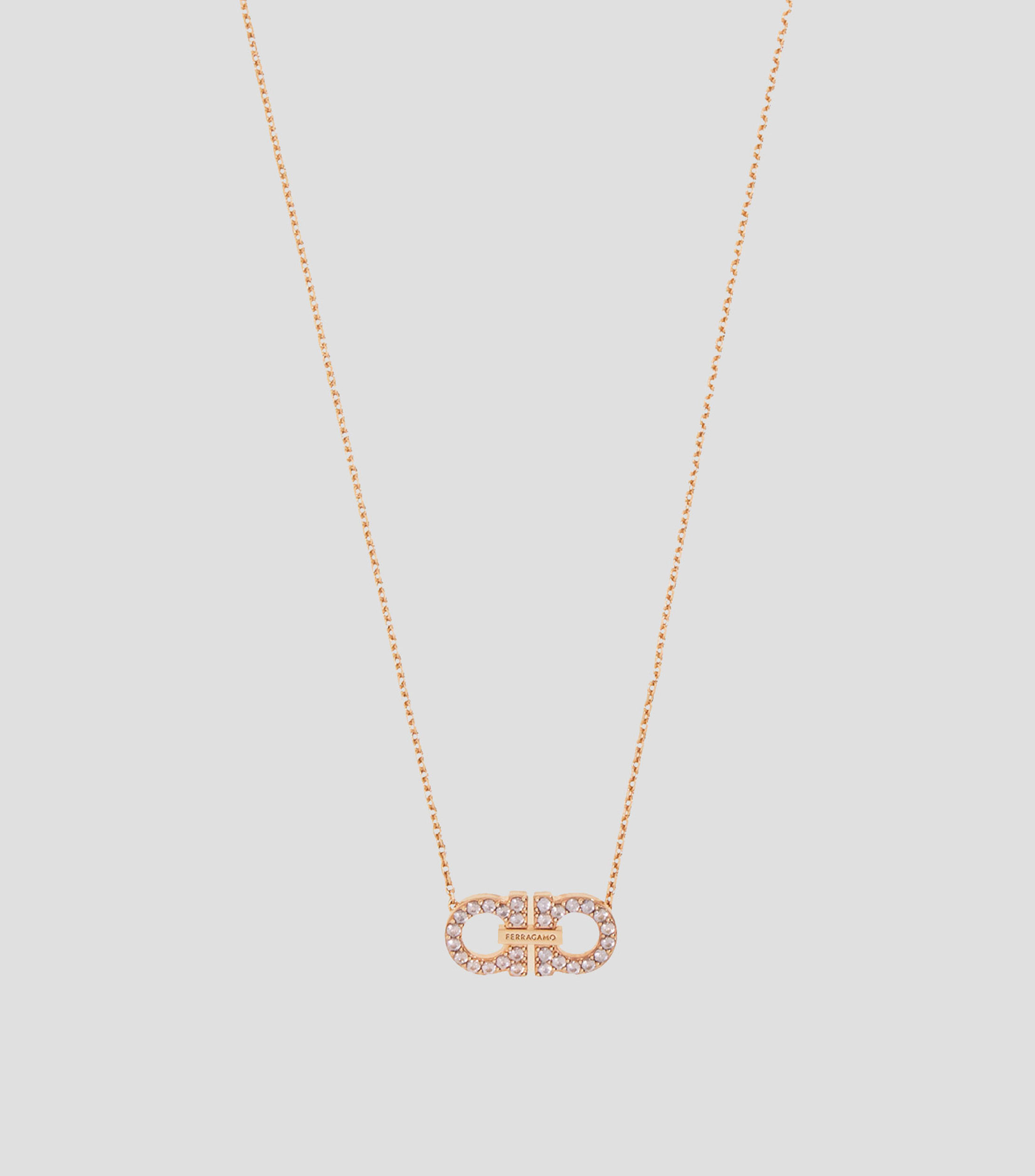 Collar con colgante Gancini y cristales Mujer