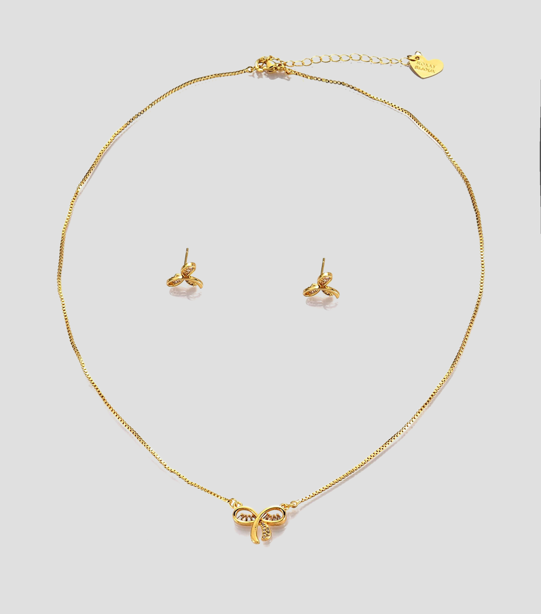 Set de collar y aretes en forma de moño Mujer