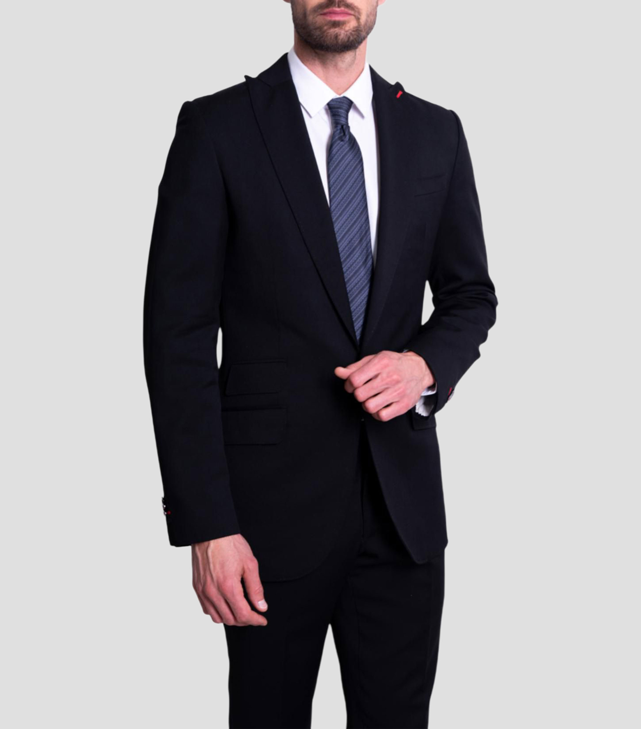 Corbata ancha en seda negro con gris estampada Grecas Prehispánicas