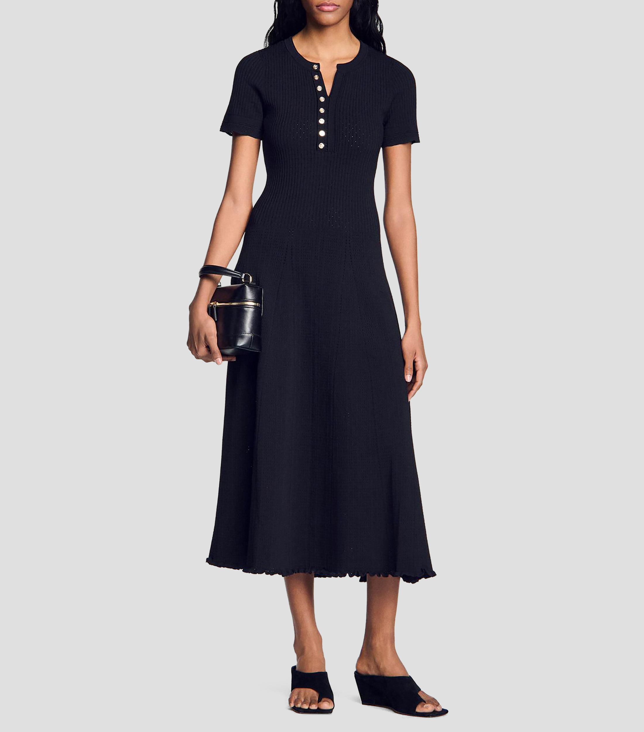 Vestido largo liso Mujer