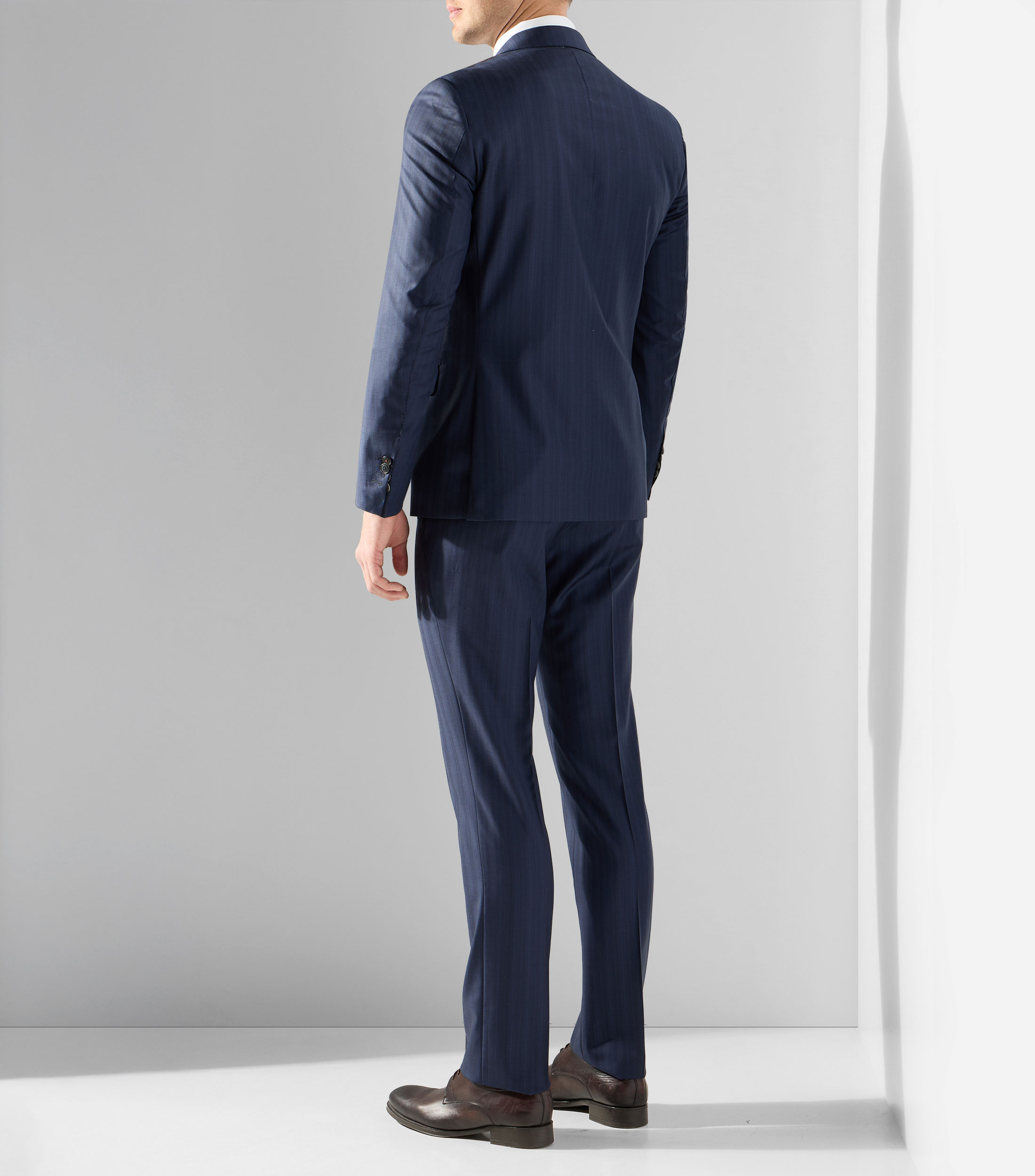 Traje de lana corte regular a rayas Hombre