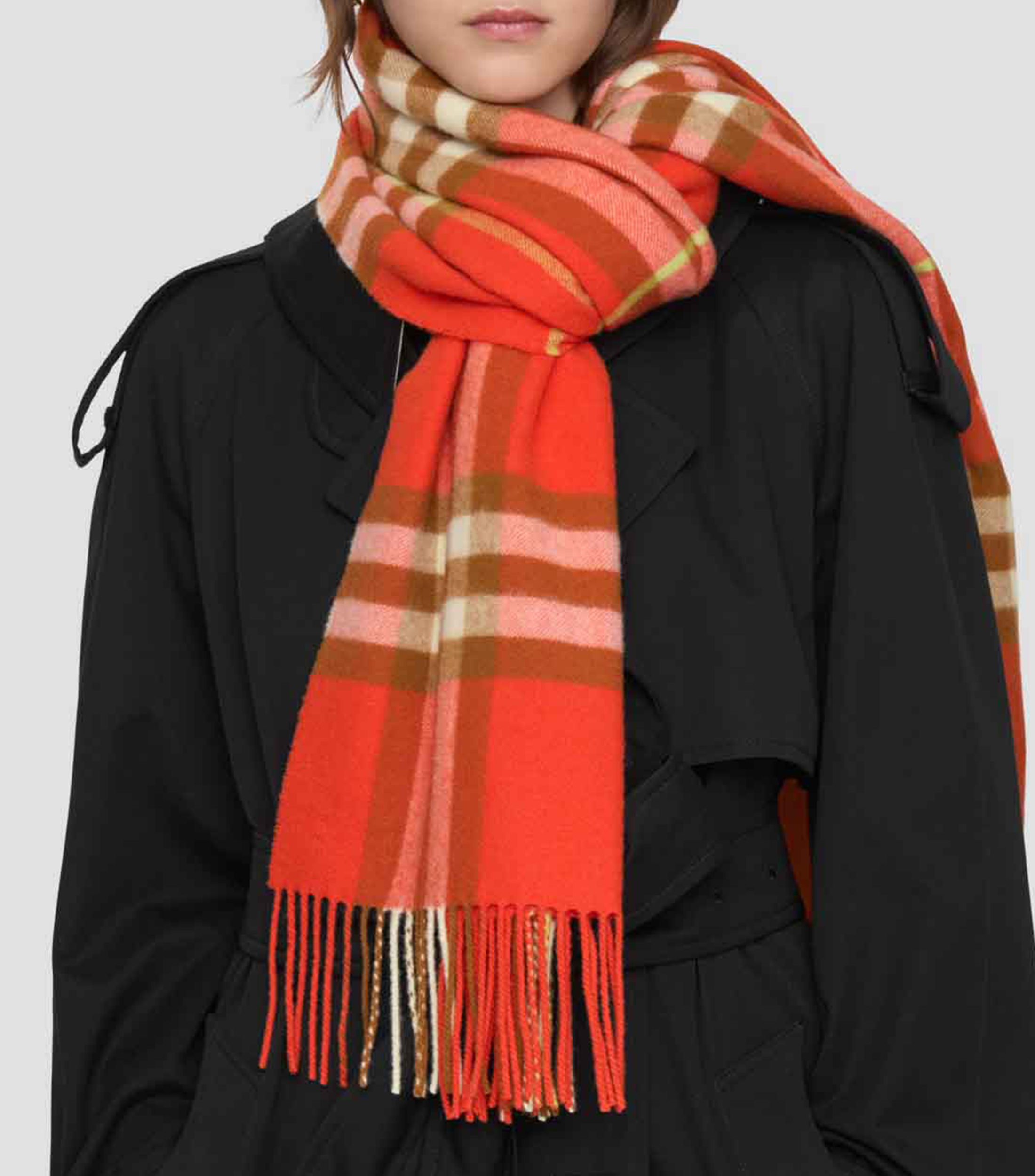 Bufanda ancha en cachemir Check Unisex