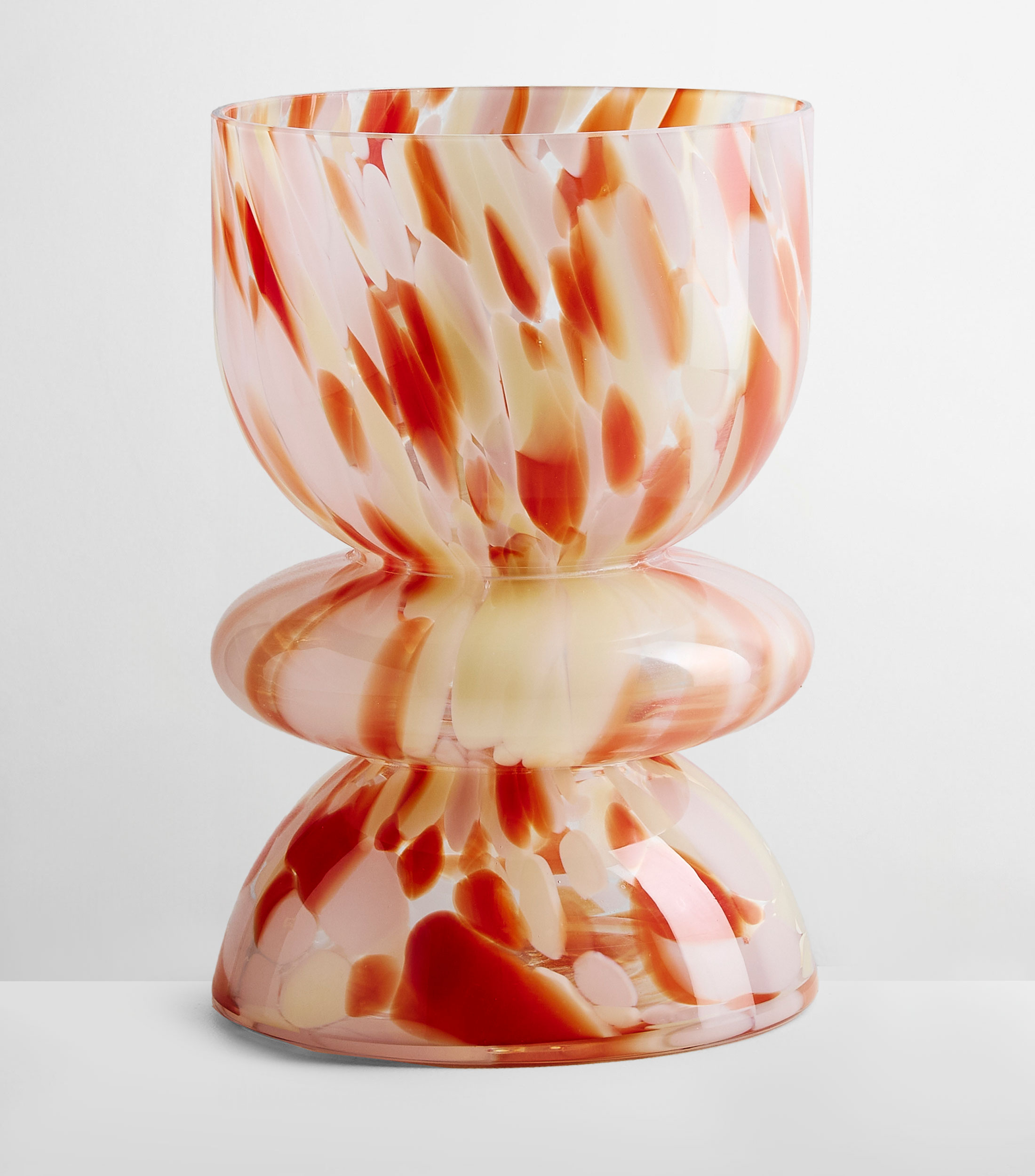 Florero Retro con manchas terracota en cristal