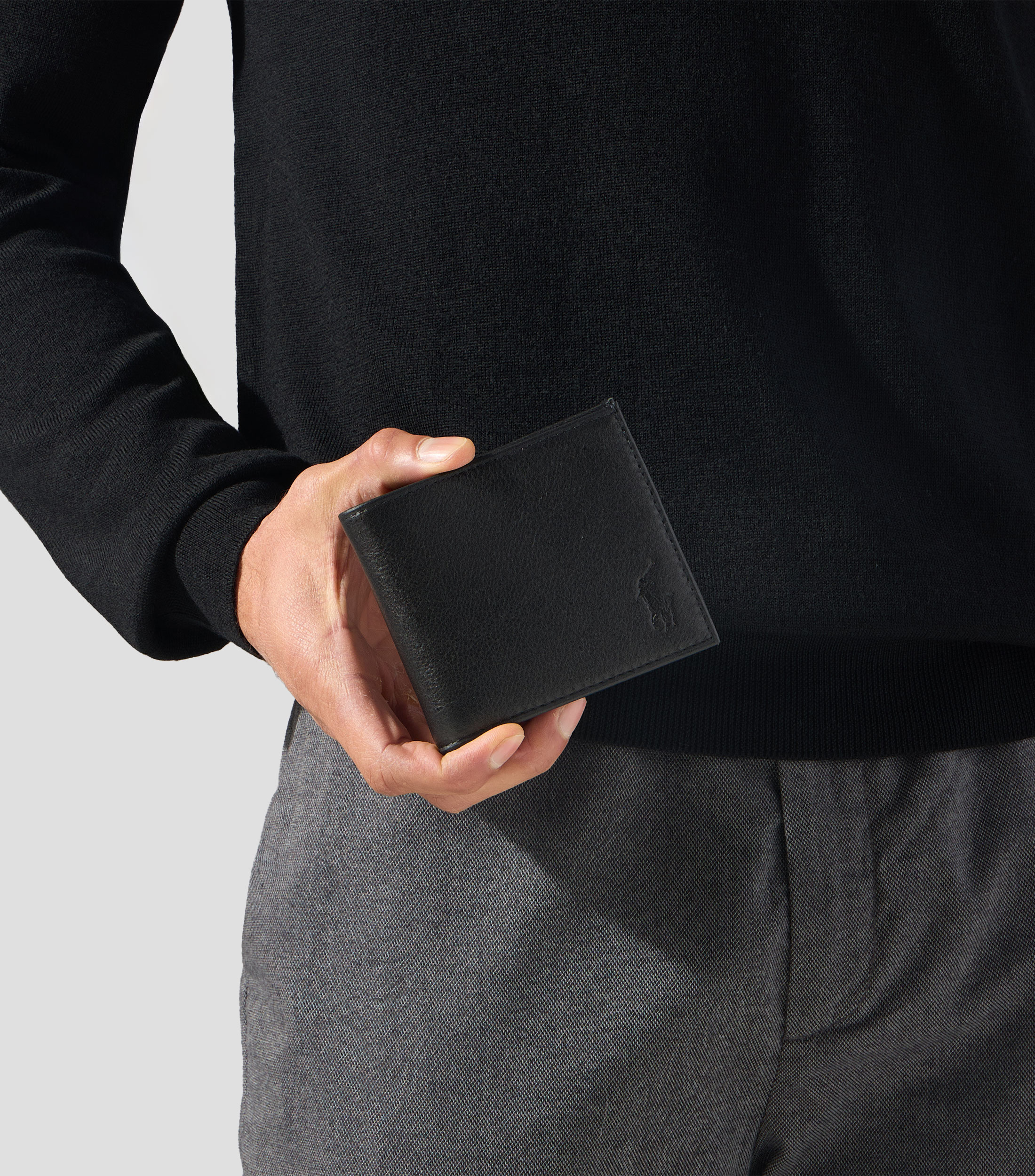 Cartera bifold en piel vacuna Hombre