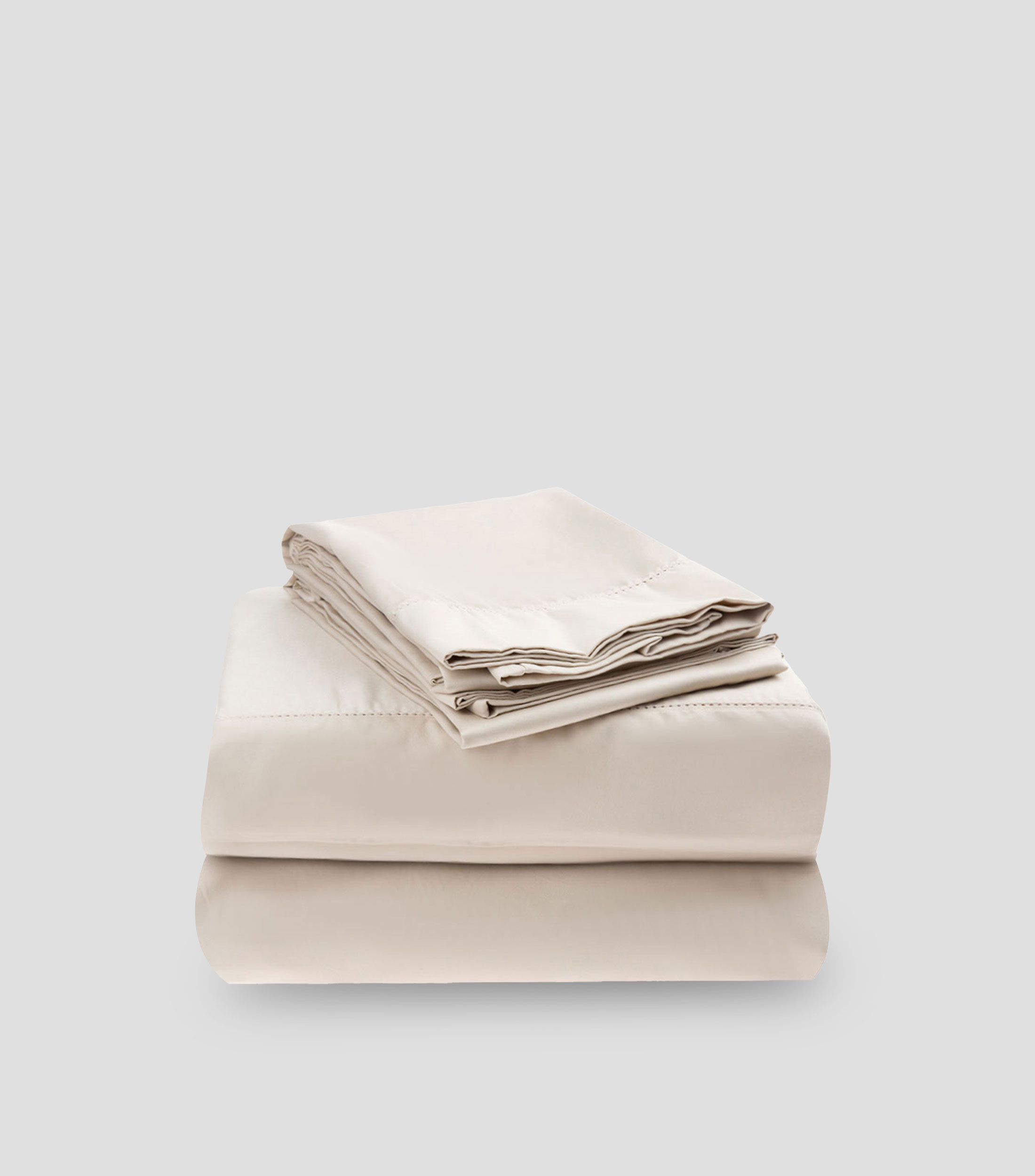 Juego Sábanas King Size de algodón Sateen Beige