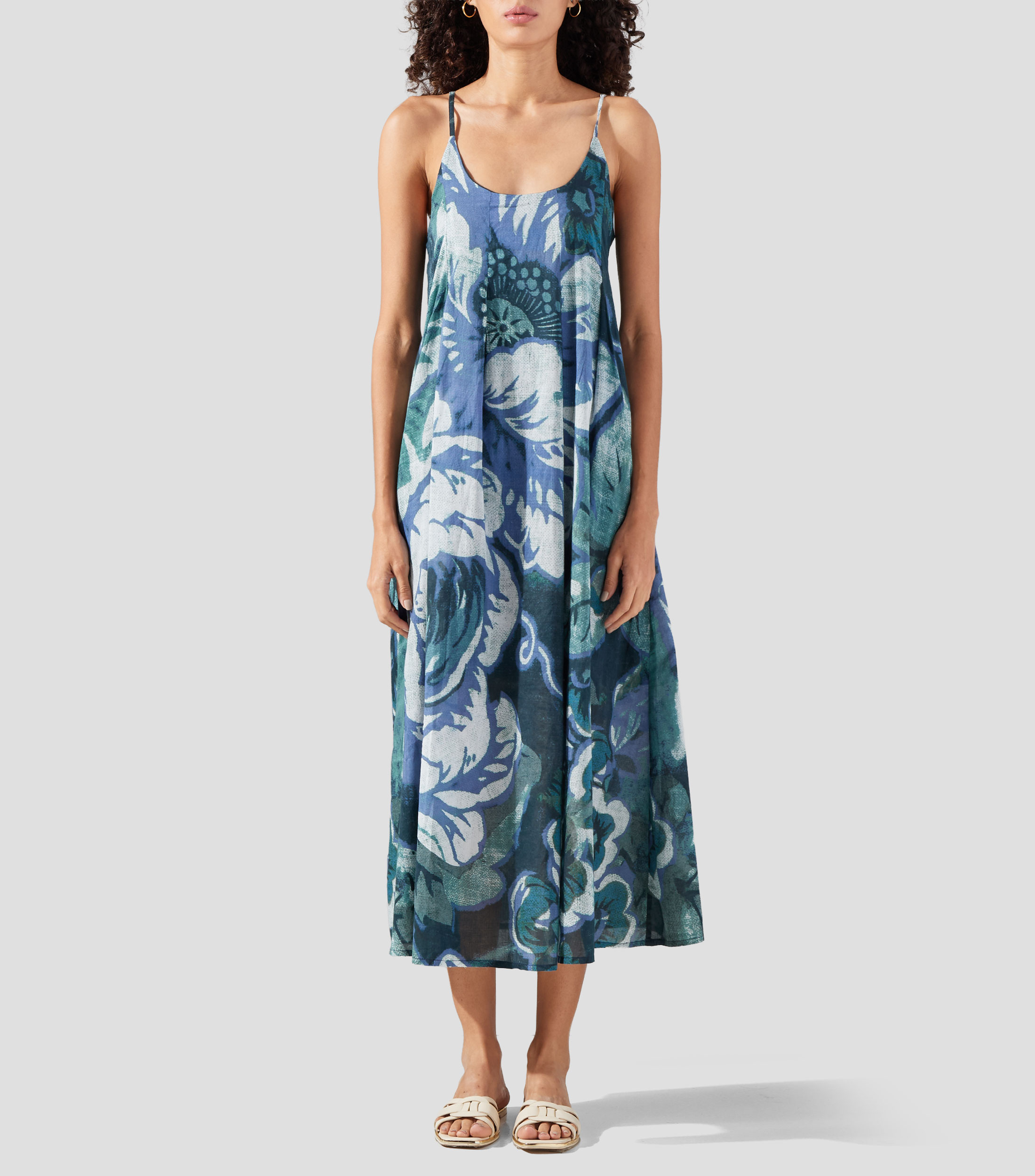 Vestido midi estampado Mujer