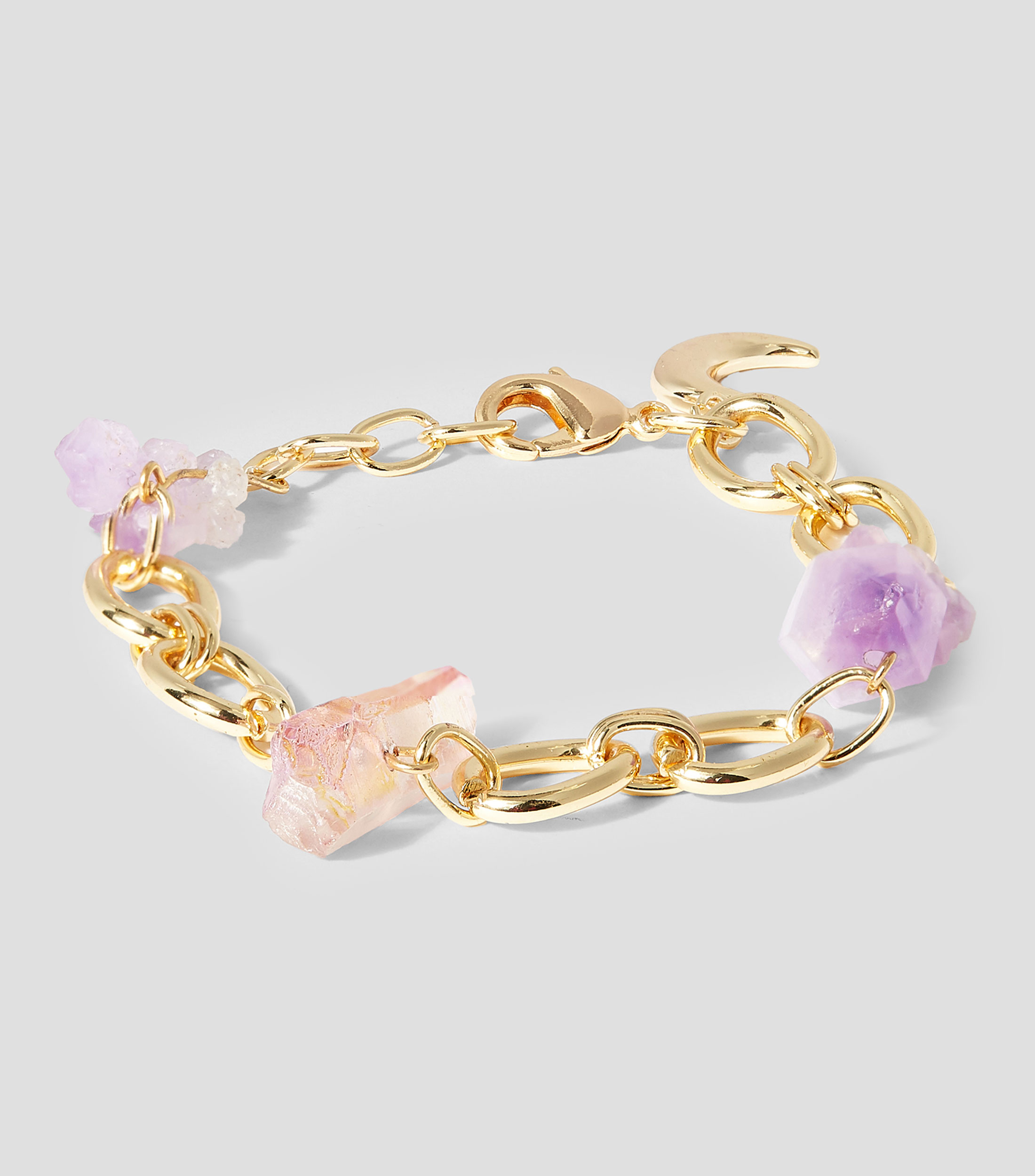 Pulsera dorada con amatista Mujer