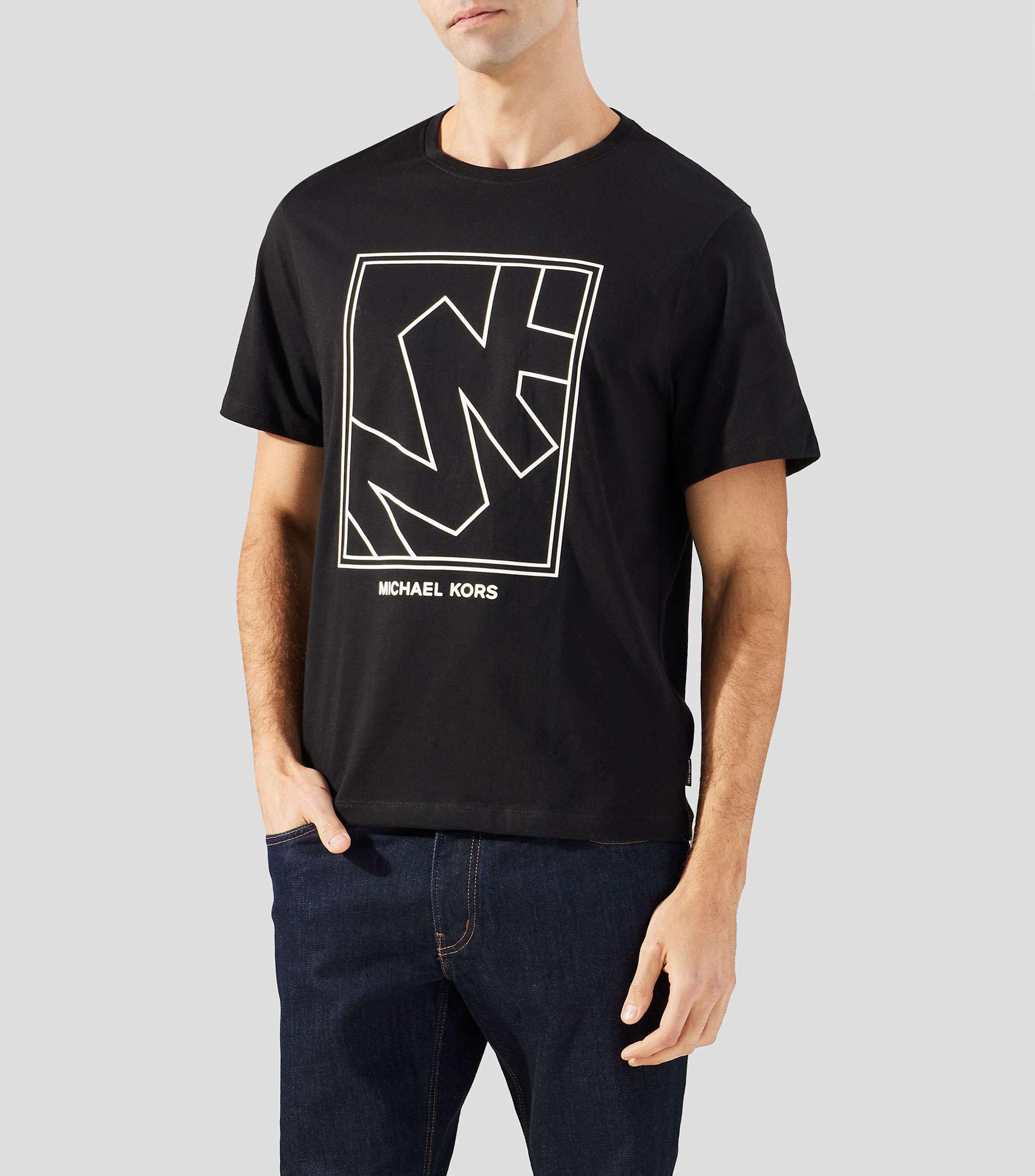 Playera cuello redondo manga corta estampada Hombre