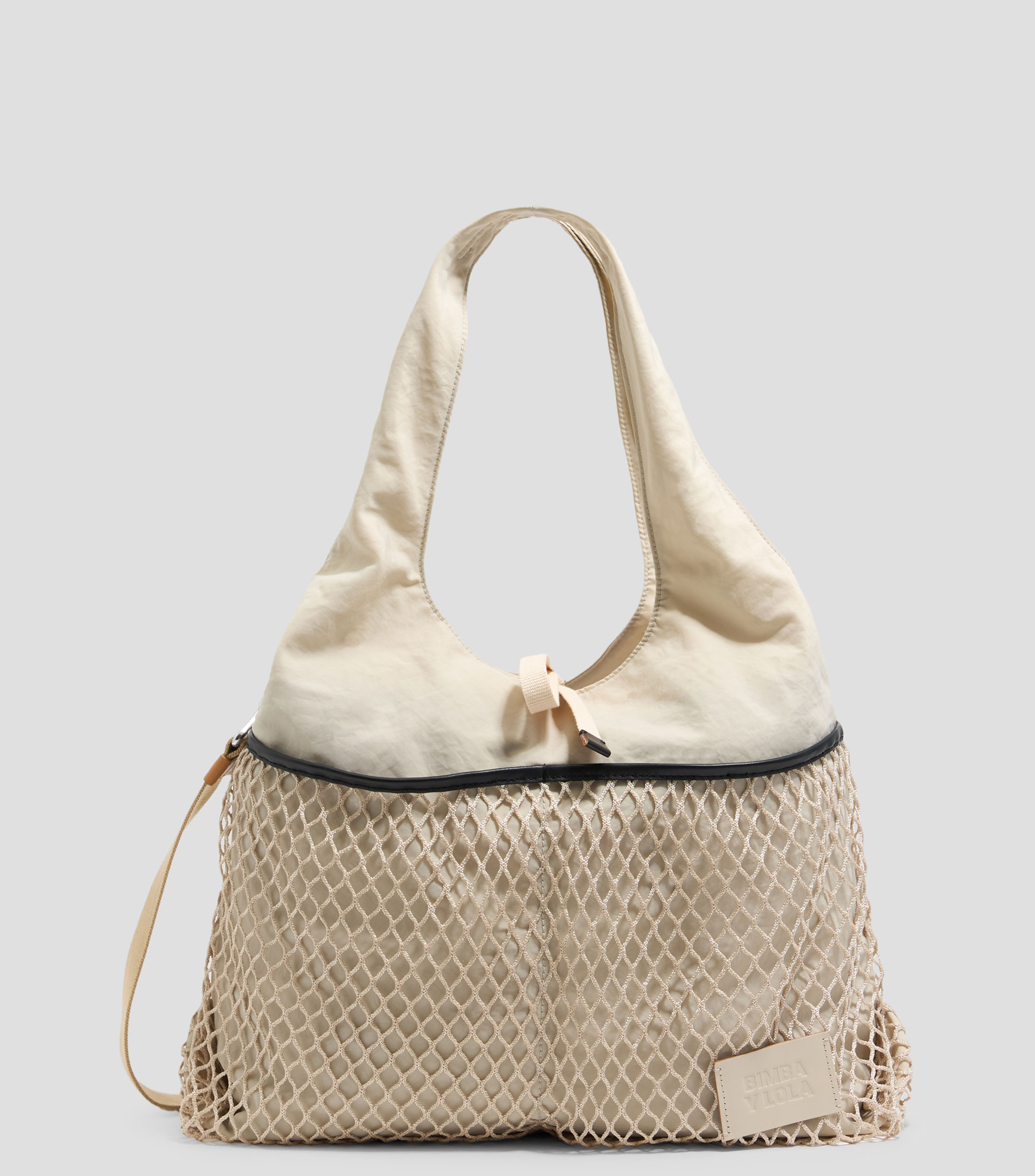Bolsa hobo Paper grande en nylon blanco piedra Mujer