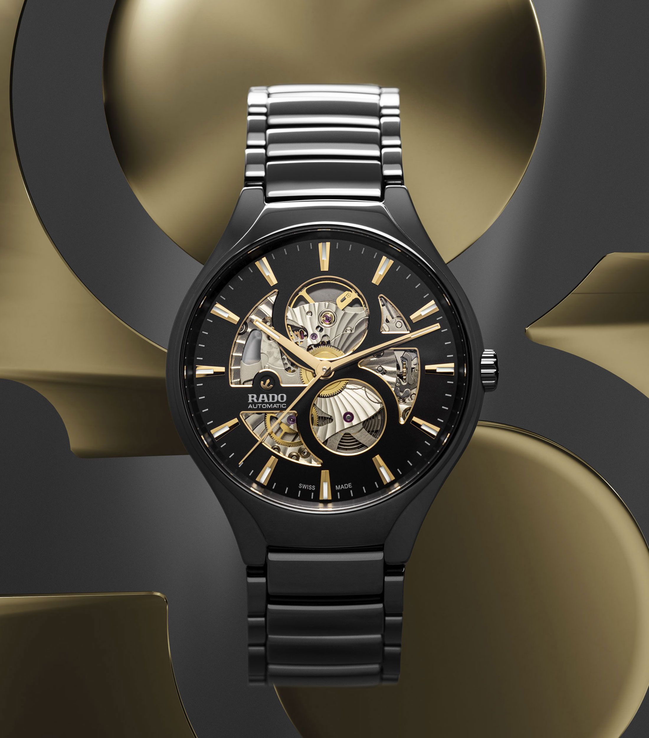 Reloj Unisex Automático True Round Open Heart Lifestyle Carátula Negra