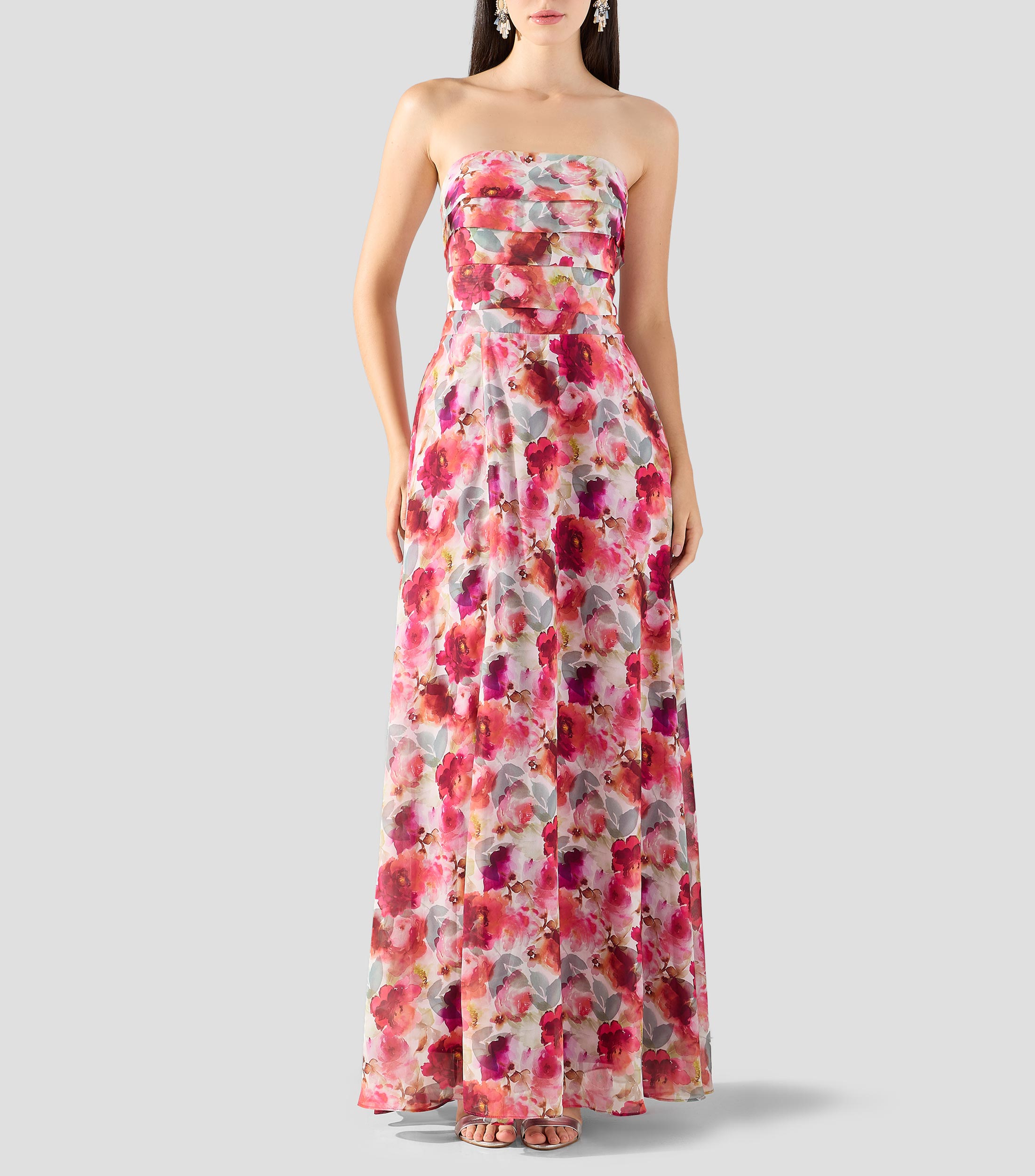 Vestido largo estampado Mujer
