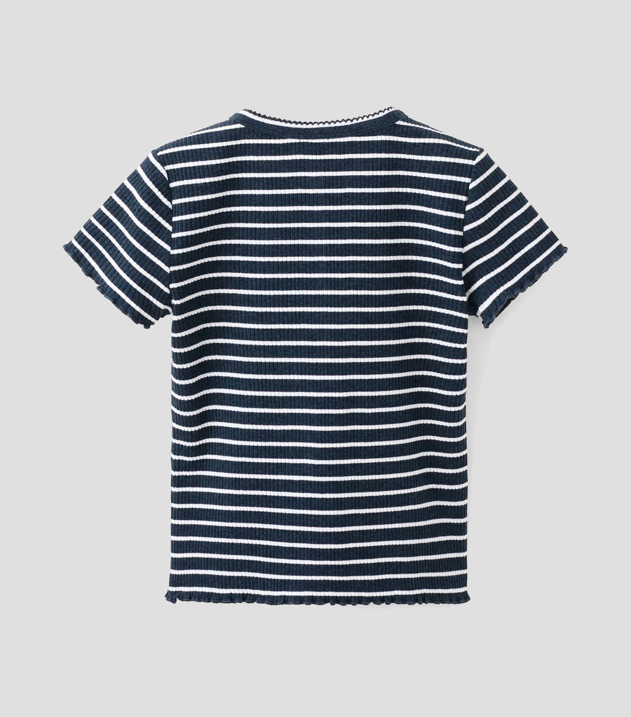 Playera cuello redondo manga corta rayas Niña