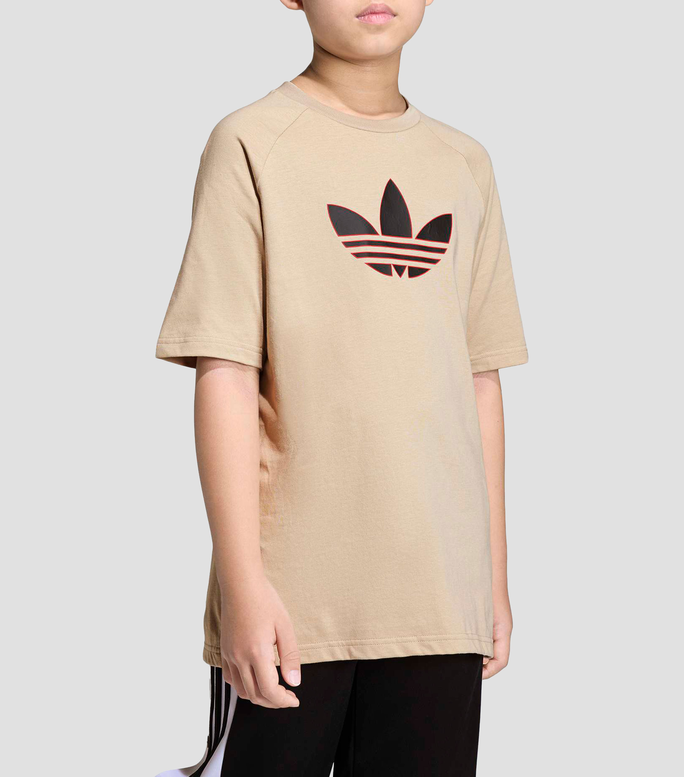 Playera cuello redondo manga corta Trefoil Loose estampada Niño