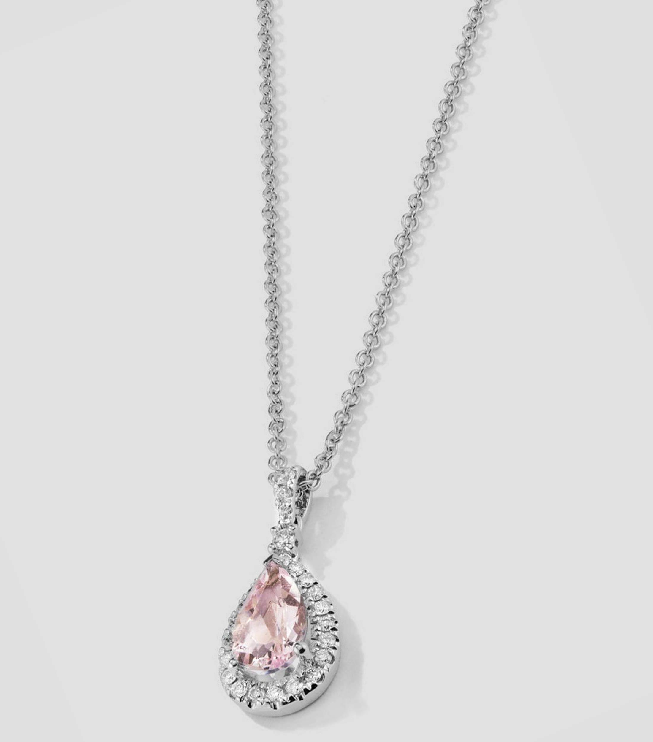 Collar en oro blanco de 18 kilates con morganita y diamantes Veris Gerais Mujer