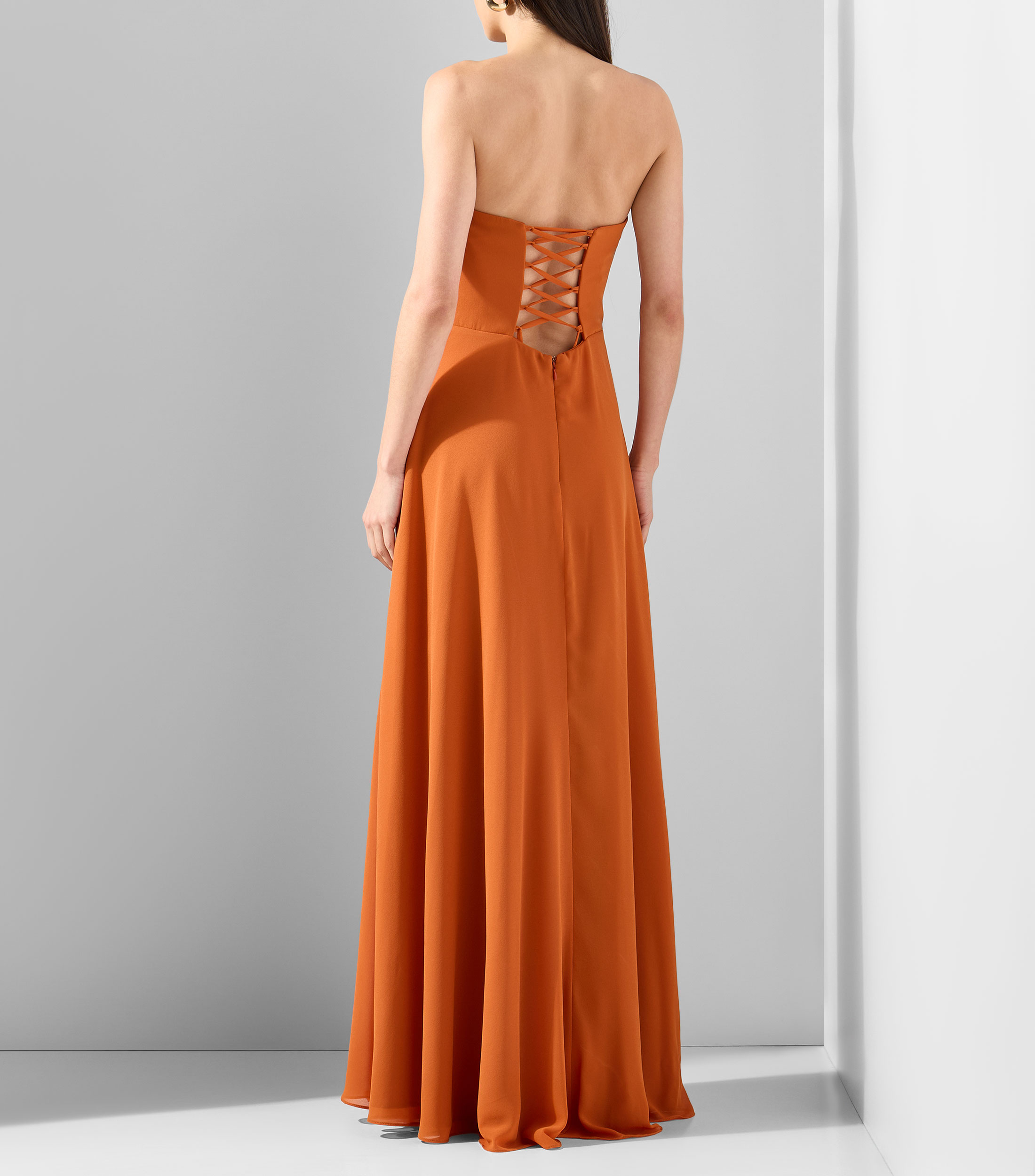 Vestido de fiesta largo liso Mujer