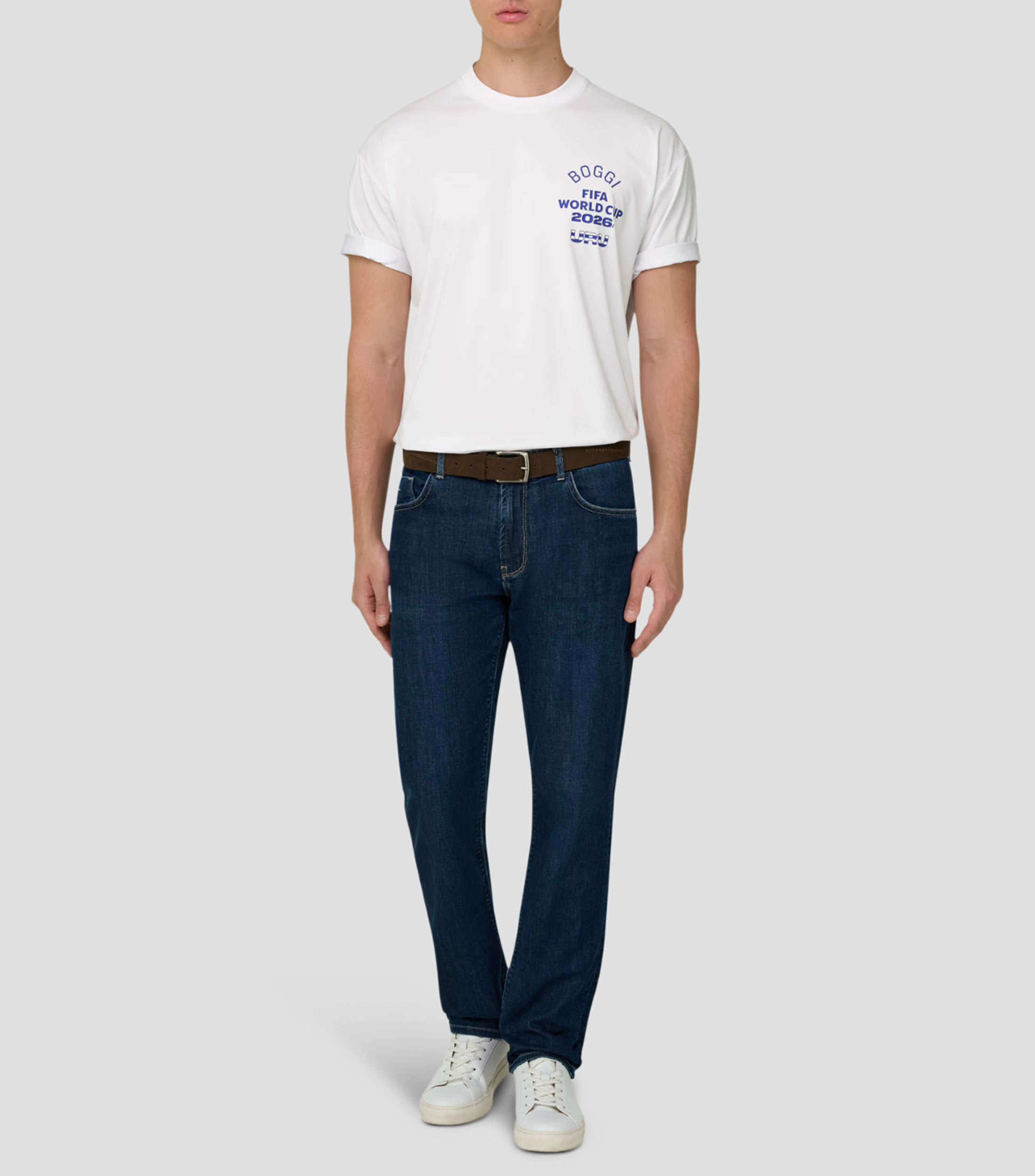 Playera cuello redondo manga corta estampada Hombre