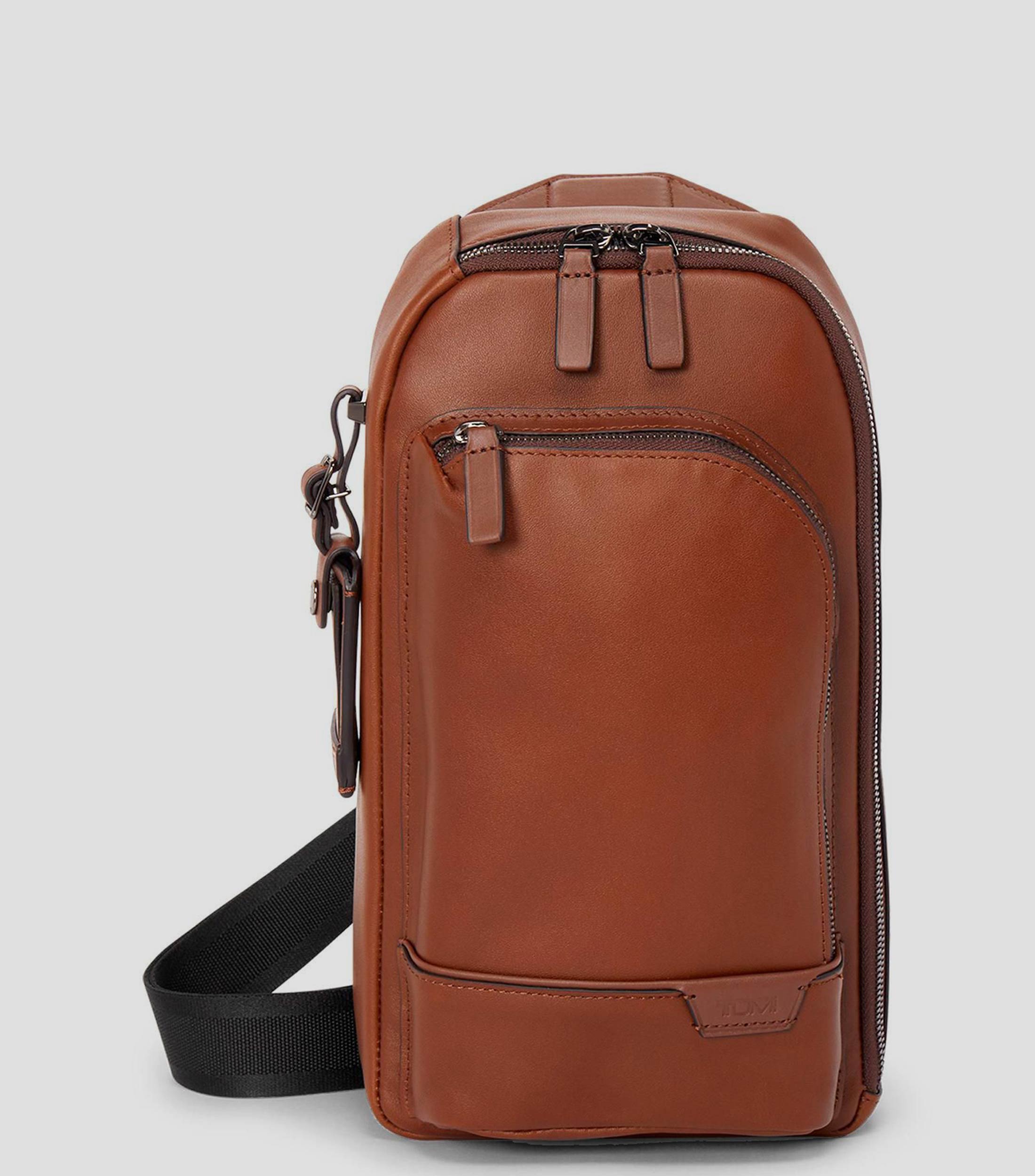 Bolsa crossbody café en piel Gregory Hombre