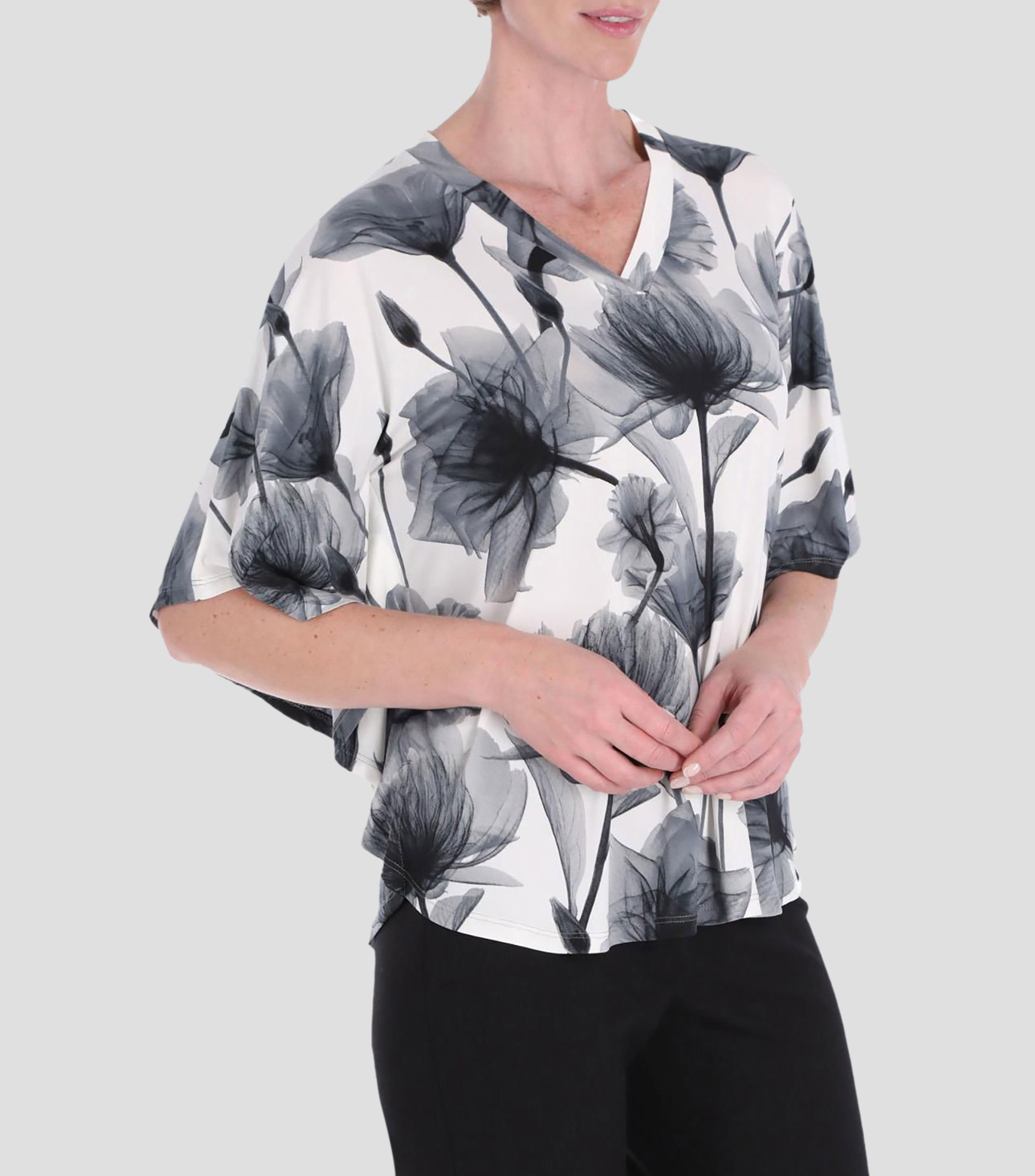 Blusa estampada manga 3/4 Mujer