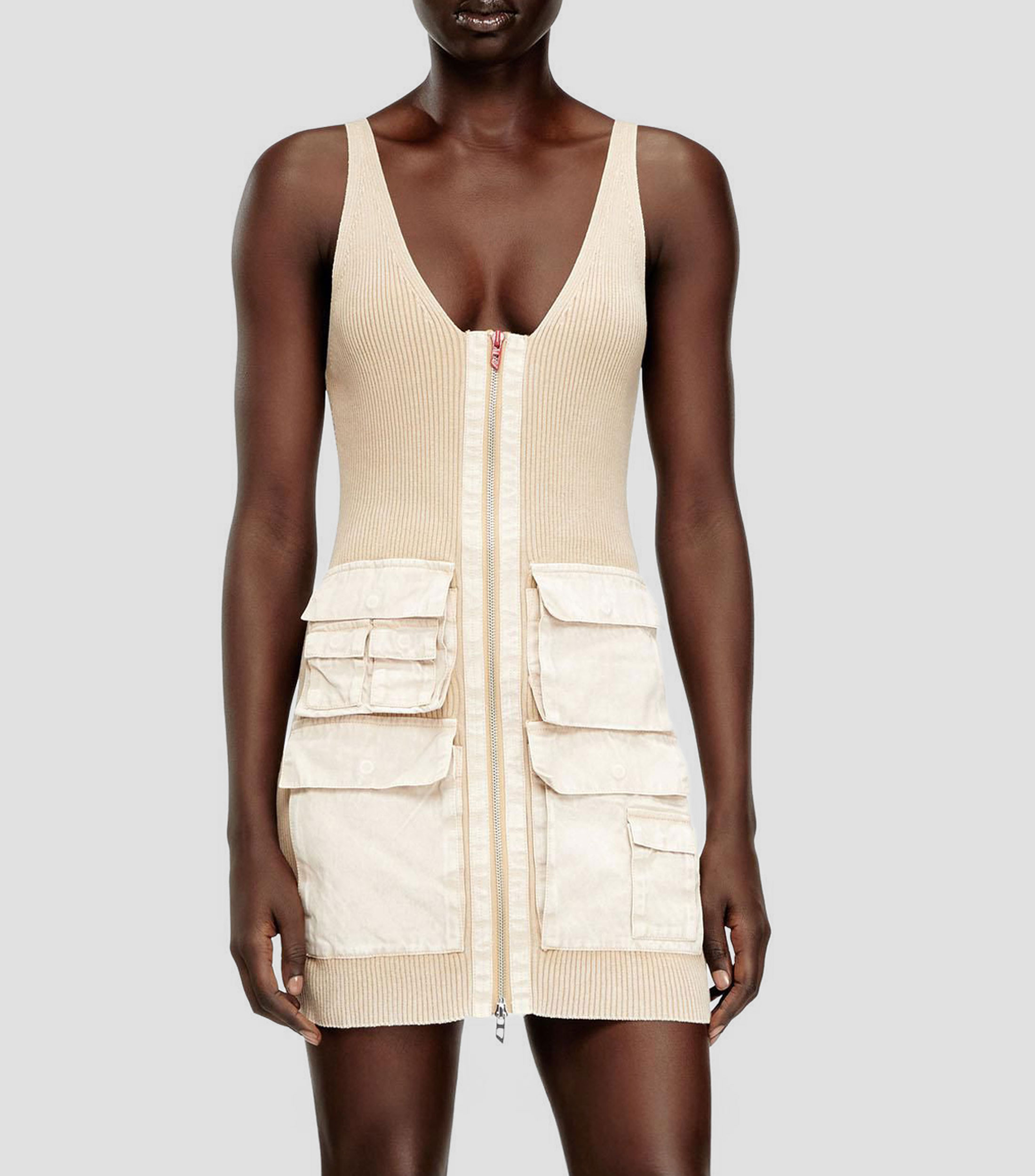 Vestido corto sólido Mujer