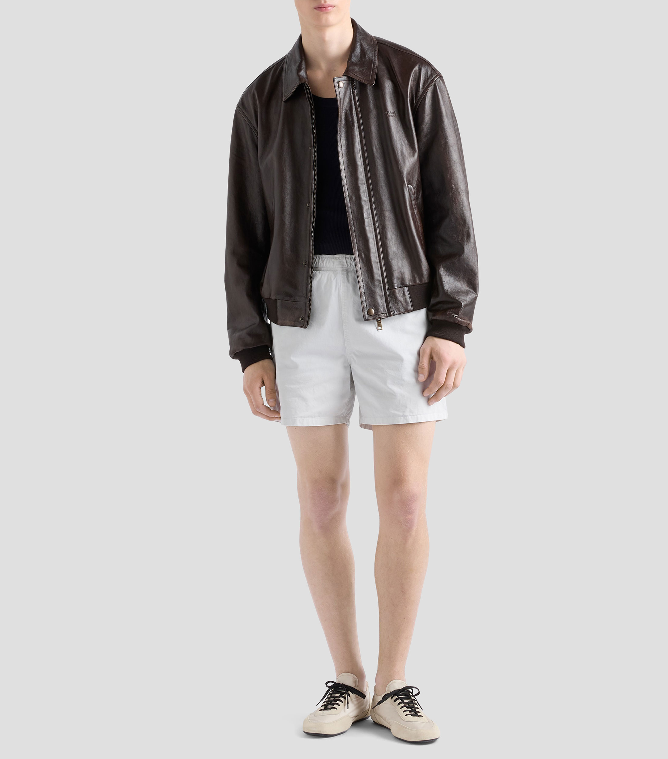Chamarra bomber en piel Hombre