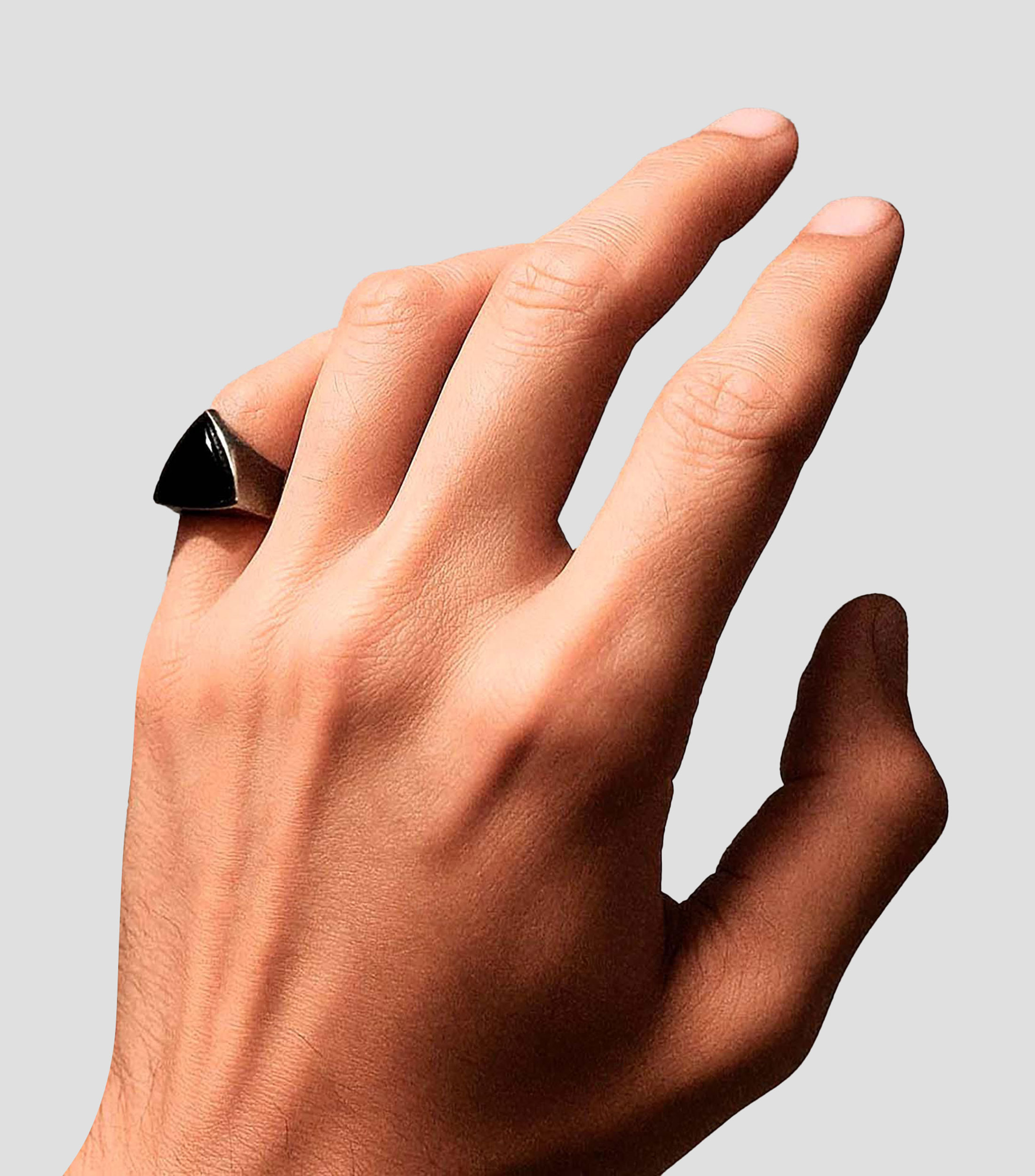 Anillo Blasón escudo en plata con Ónix Hombre