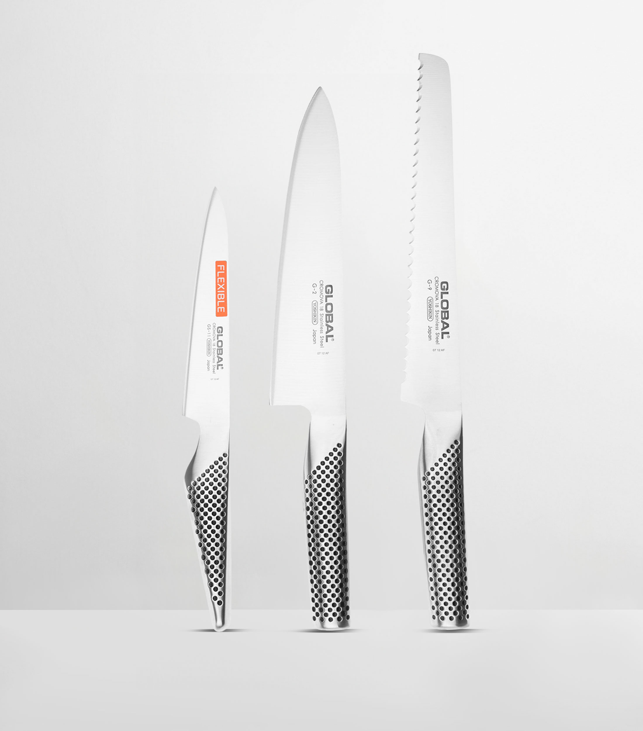 Set de 3 Cuchillos en acero inoxidable