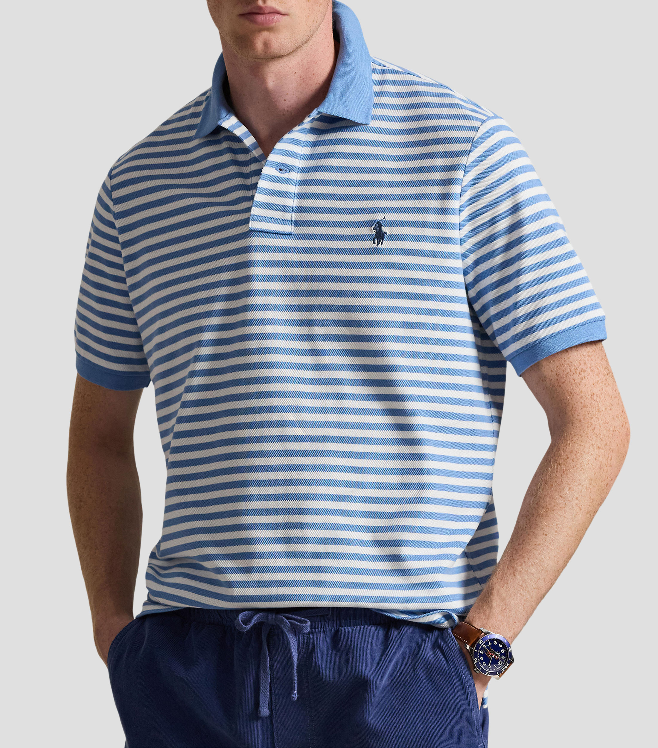 Playera tipo polo rayas manga corta Hombre