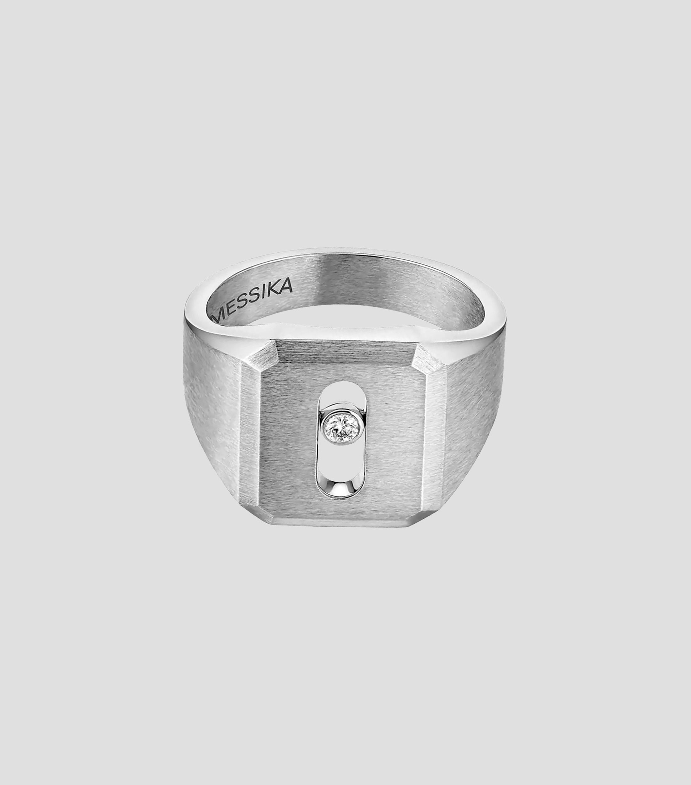 Anillo Move Titanium Signet con diamante Hombre
