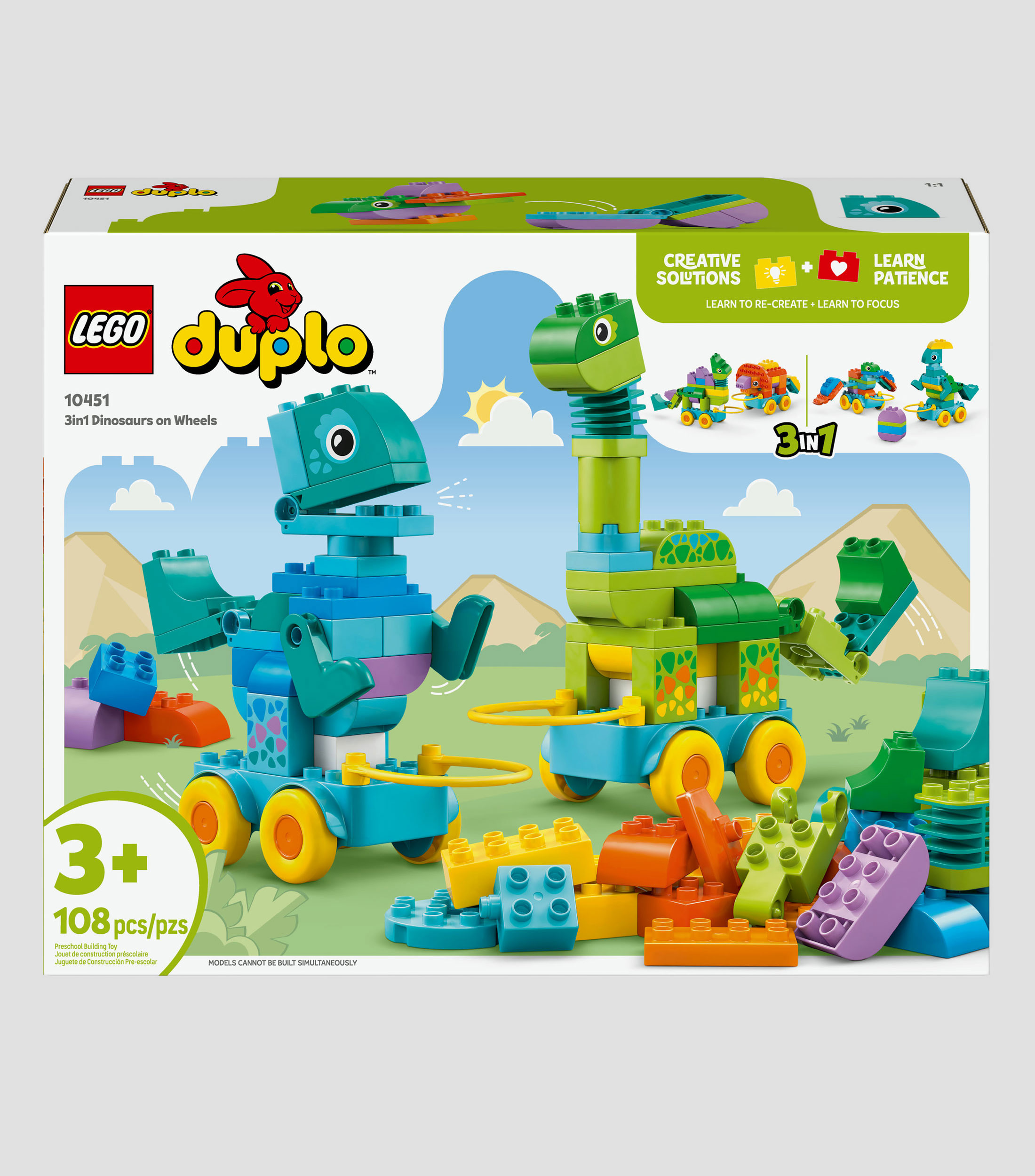 Lego Duplo Mi Pueblo Dinosaurios sobre Ruedas 3en1 10451