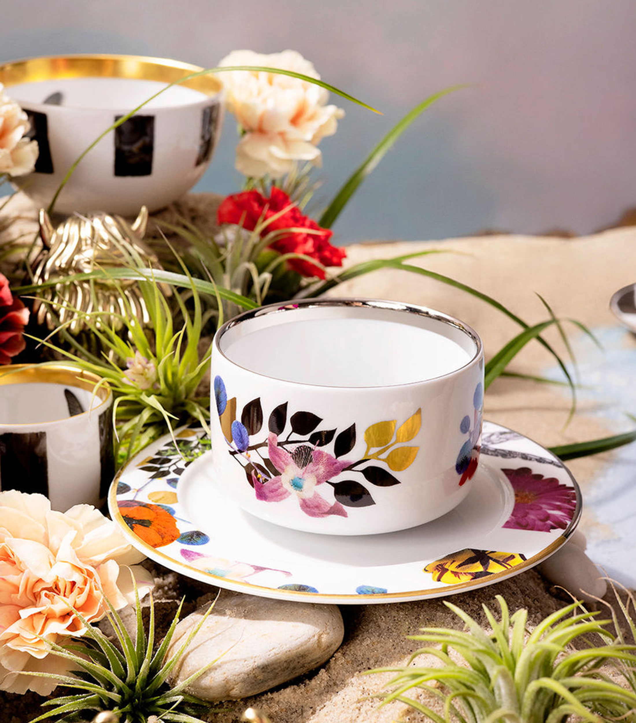 Set 2 ternos para té Primavera floral