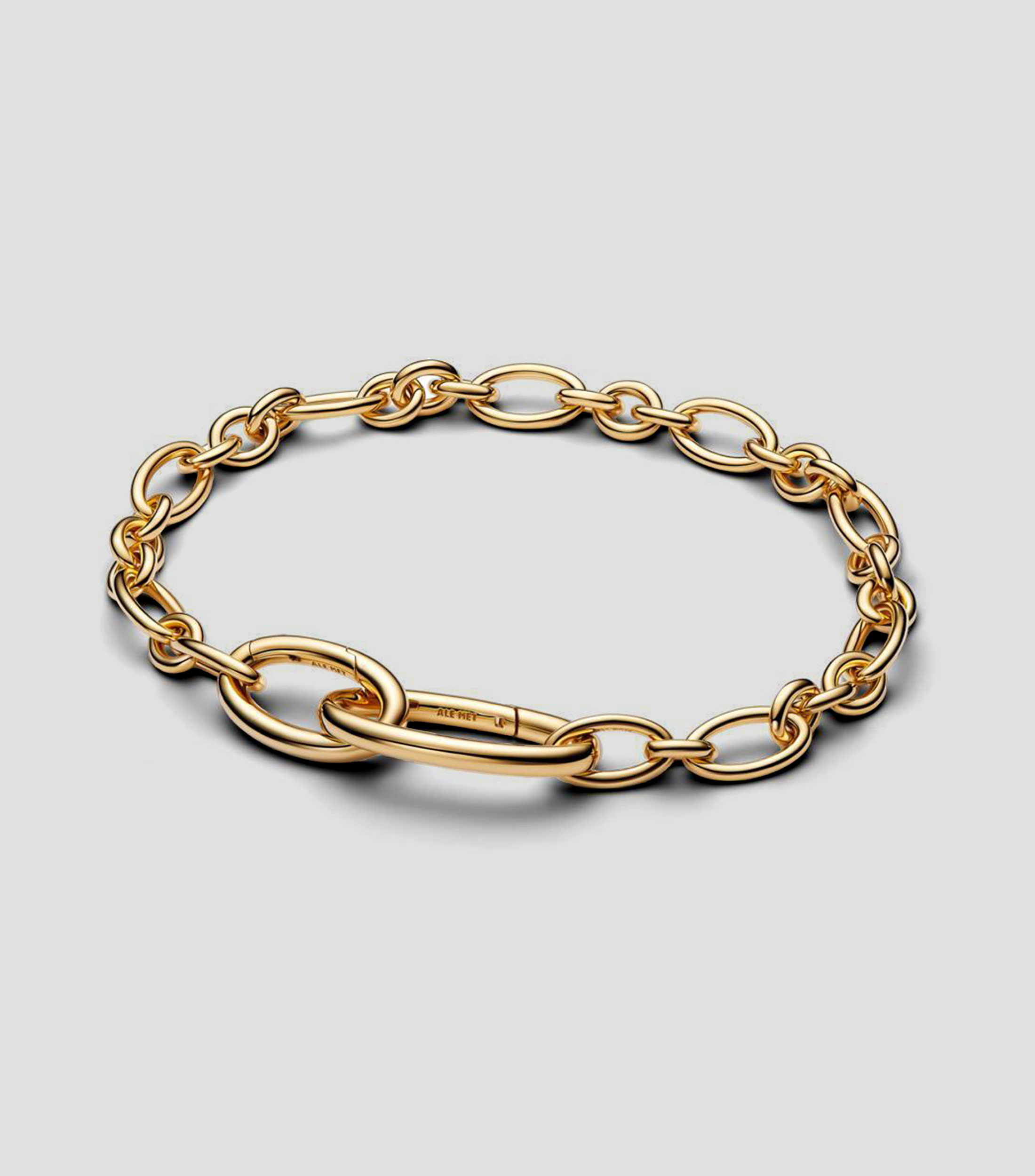 Brazalete en plata con eslabones Mujer