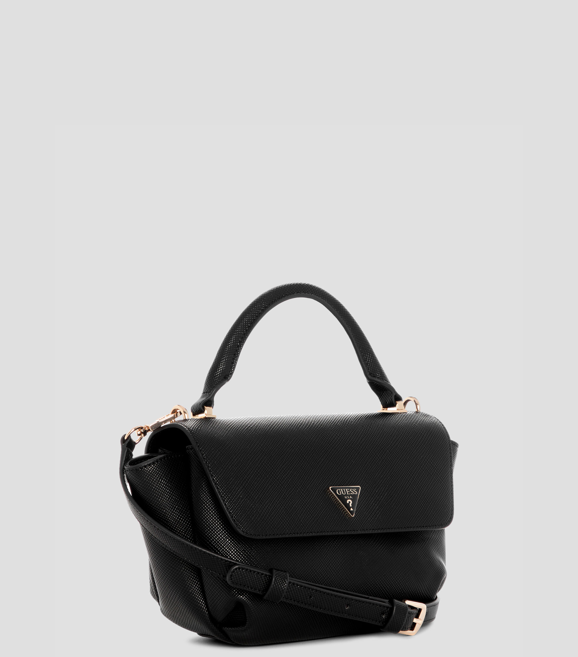 Bolsa crossbody lisa con detalle texturizado Mujer