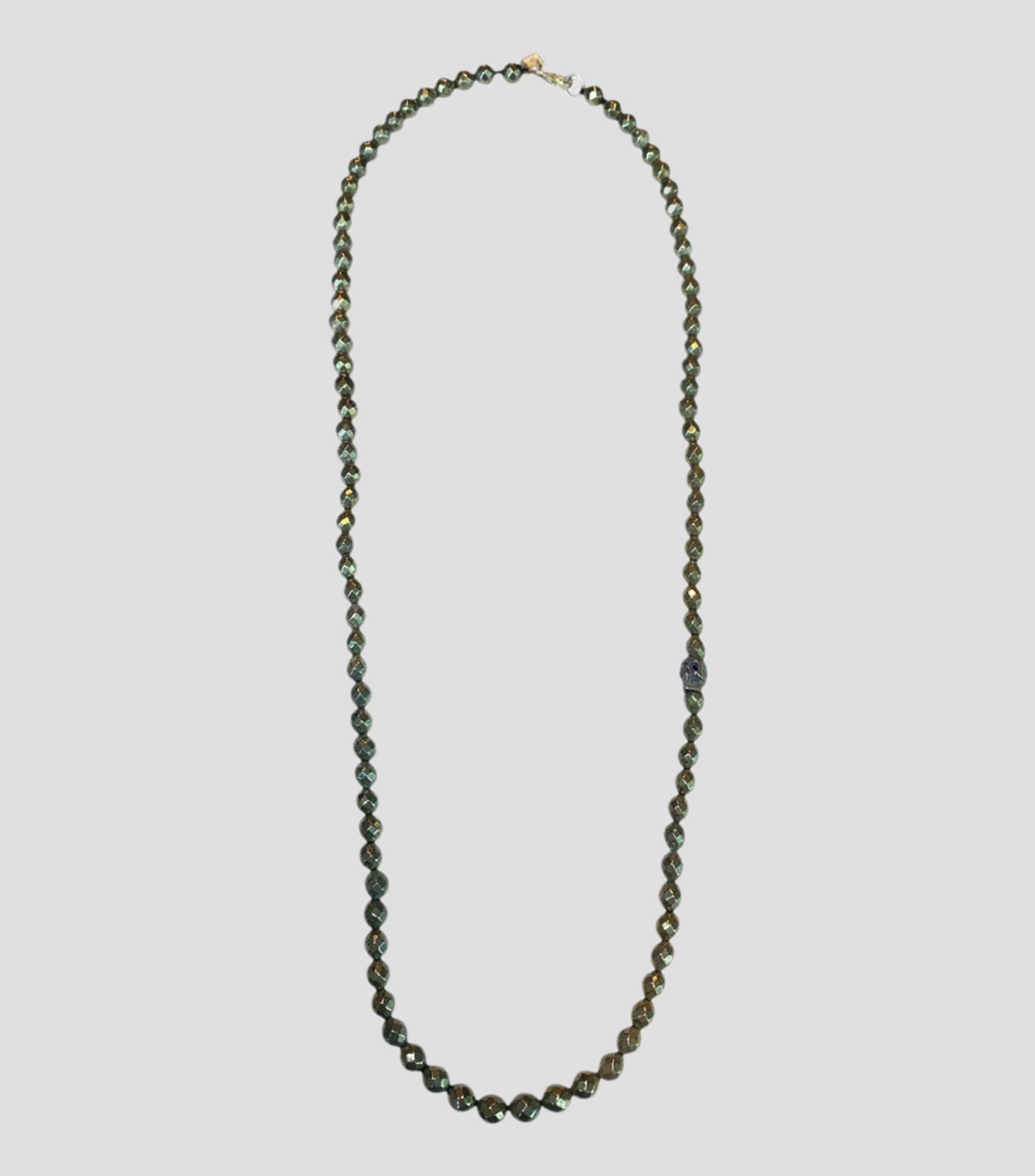 Collar de Pirita Con Calavera Hombre