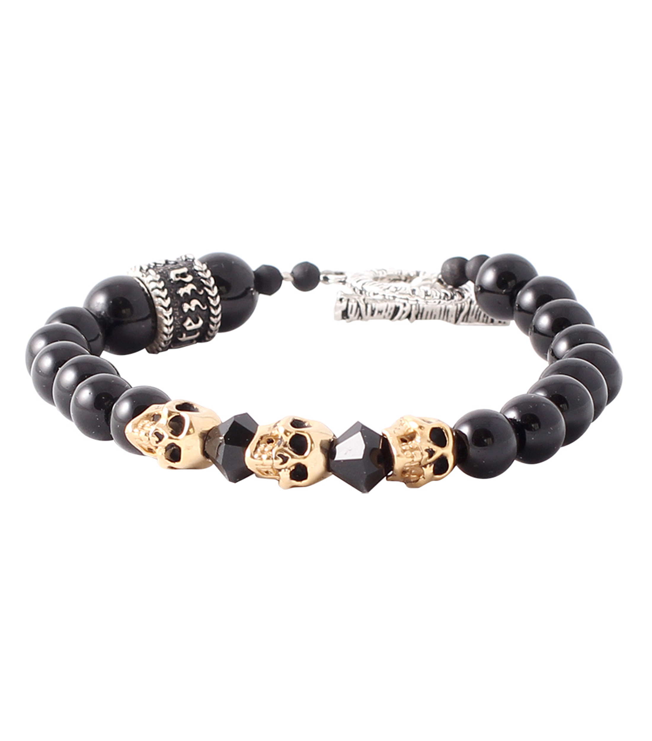 Brazalete Triple Gold Skull Hombre