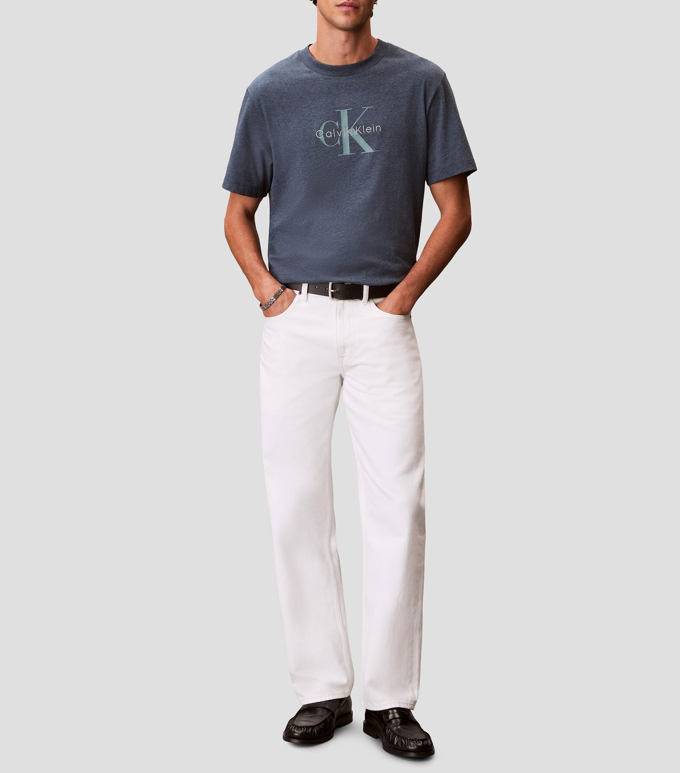 Playera cuello redondo manga corta estampada Hombre