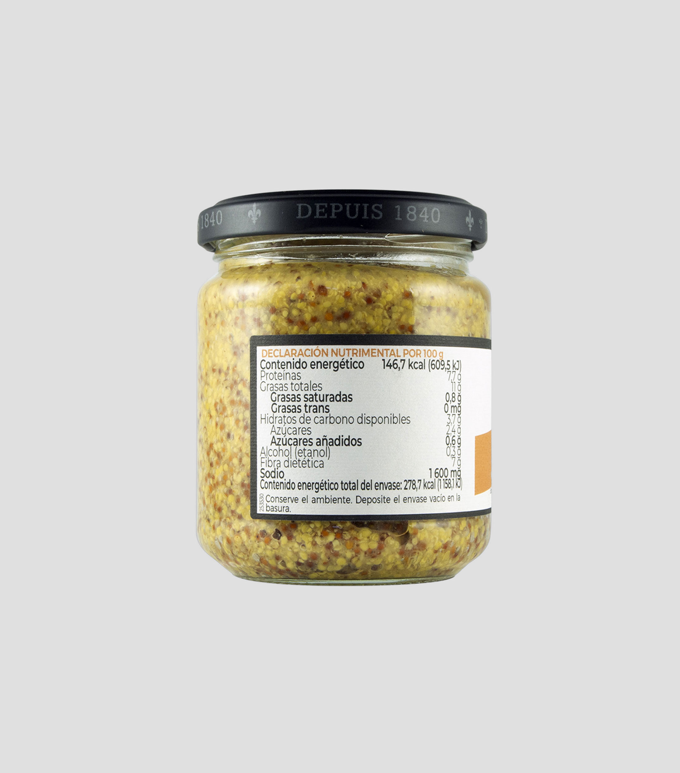 Mostaza Preparada de Grano, 190 g